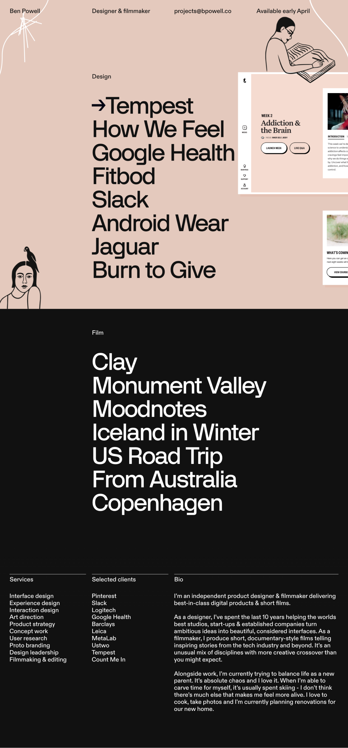 Ben Powell portfolio screenshot