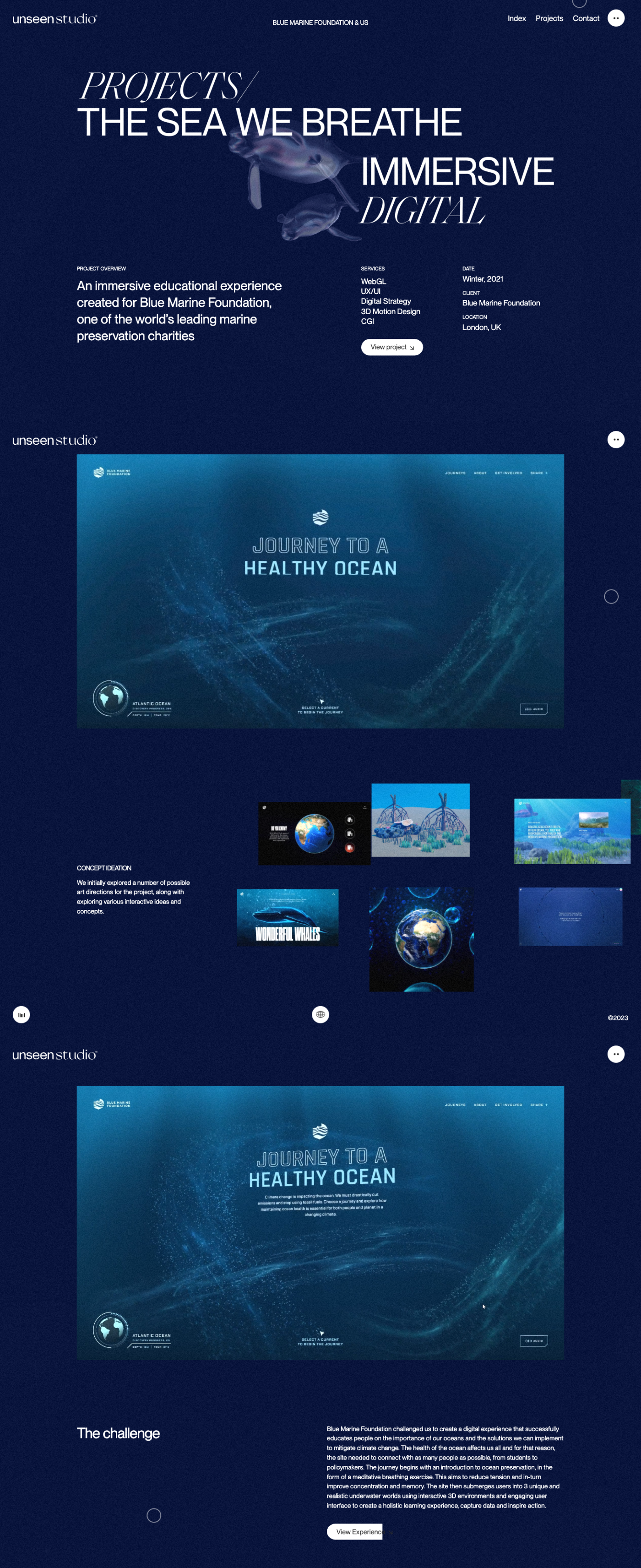 Unseen Studio portfolio screenshot