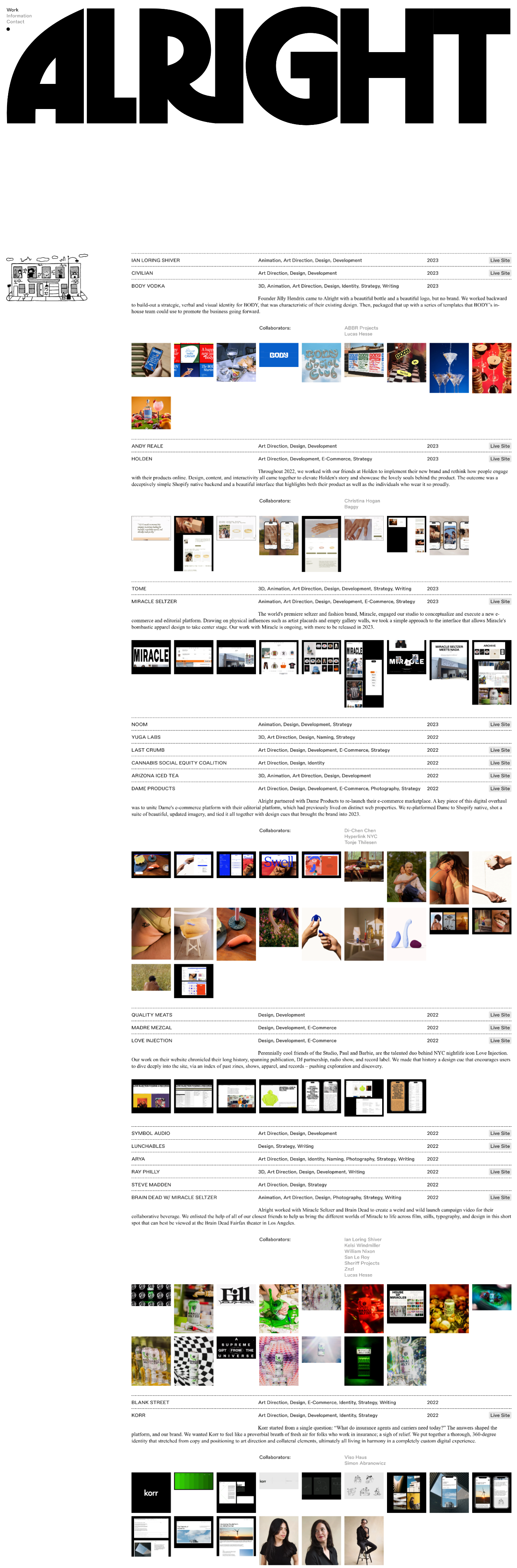 Alright Studio portfolio screenshot