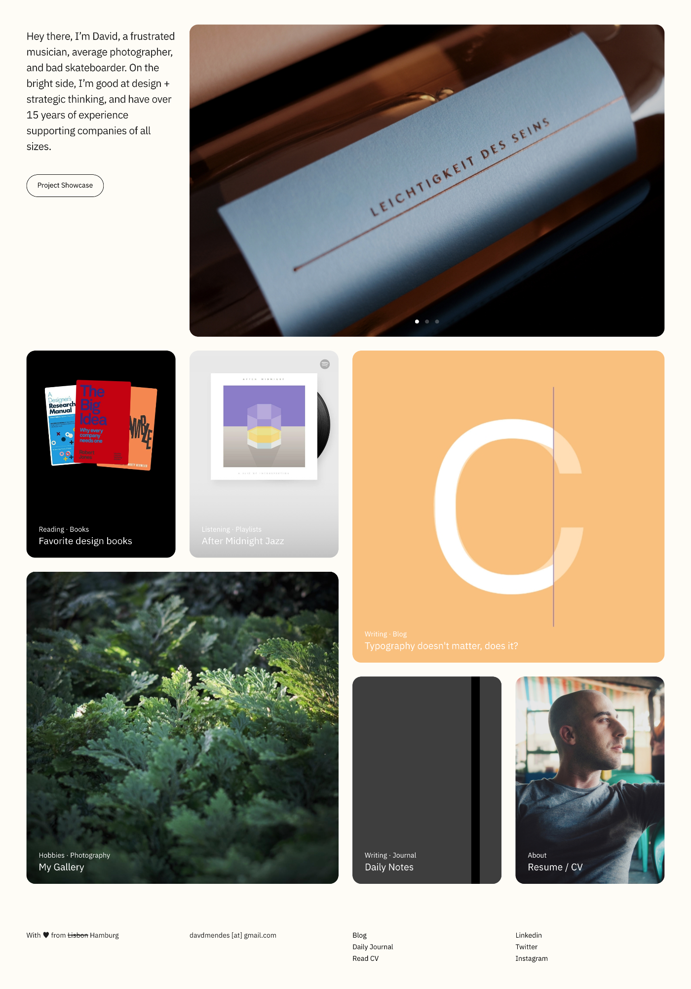 David Mendes portfolio screenshot