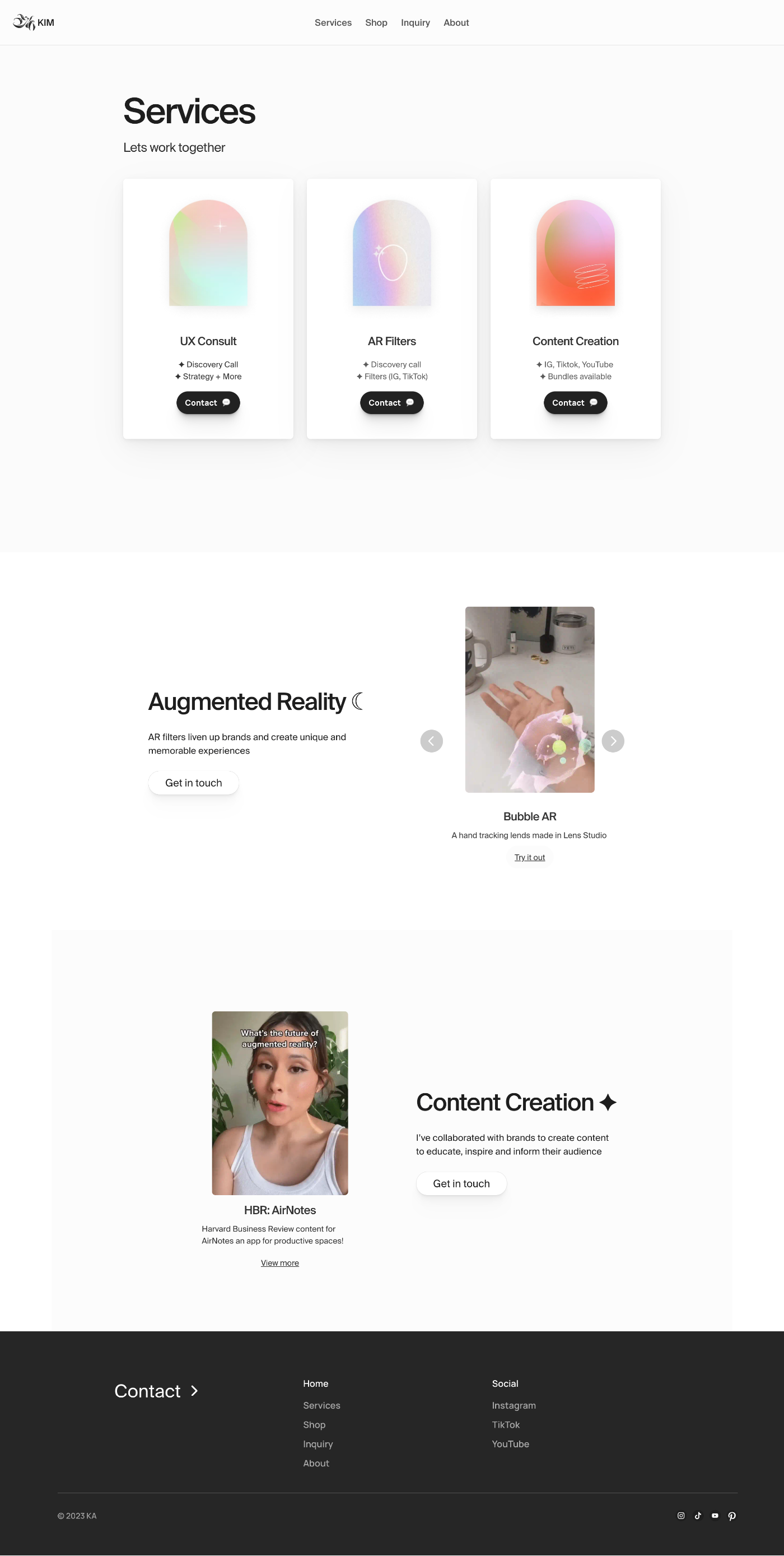 Kim Alban portfolio screenshot