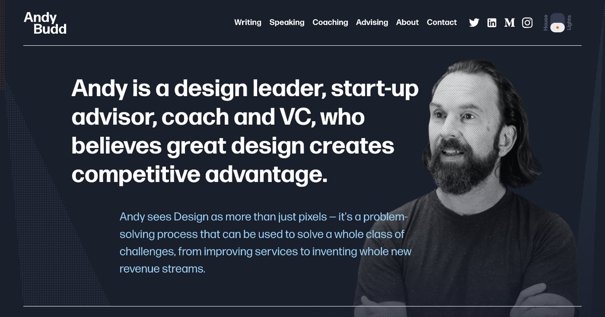 Andy Budd Writer Portfolio Inspiration