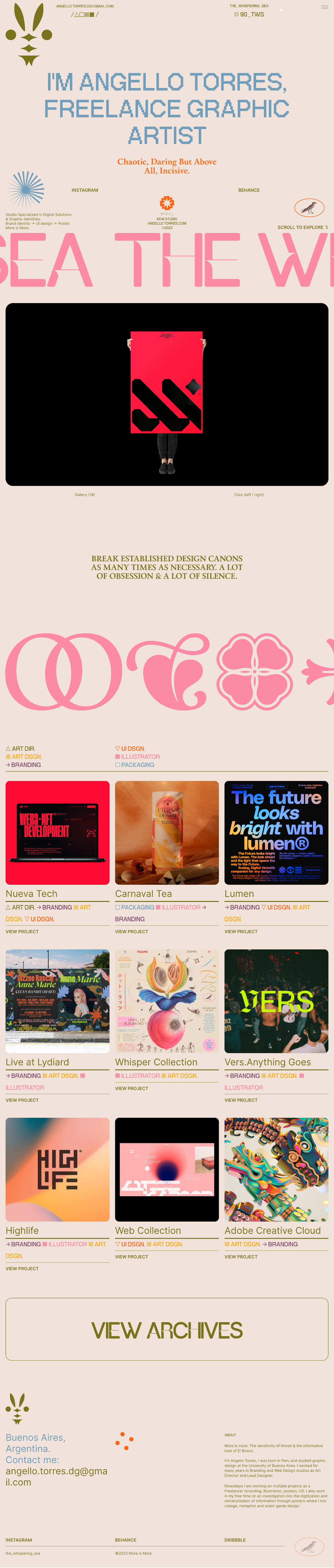 Angello Torres portfolio screenshot