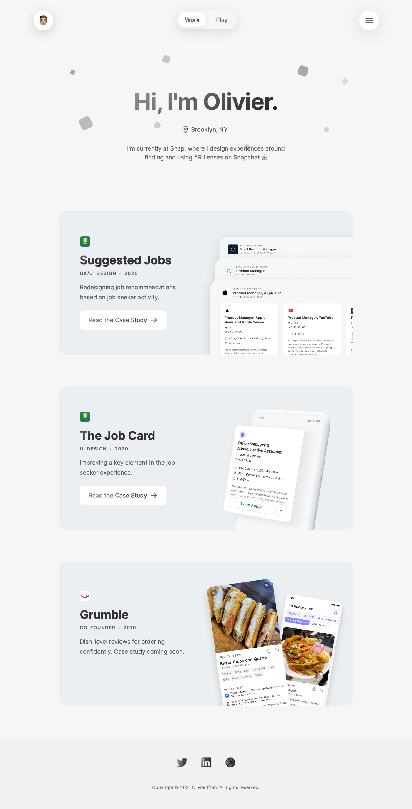 Olivieri Frah portfolio screenshot