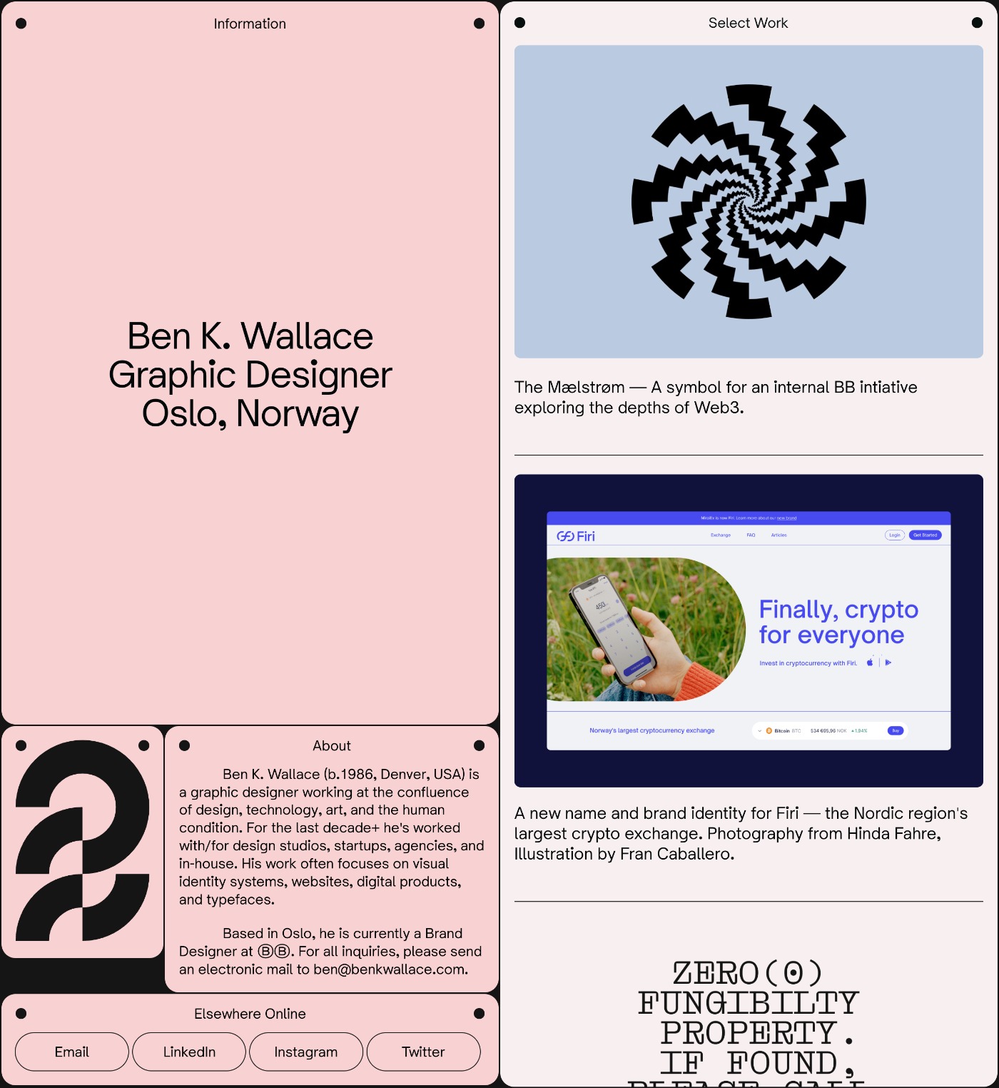 Ben K. Wallace portfolio screenshot