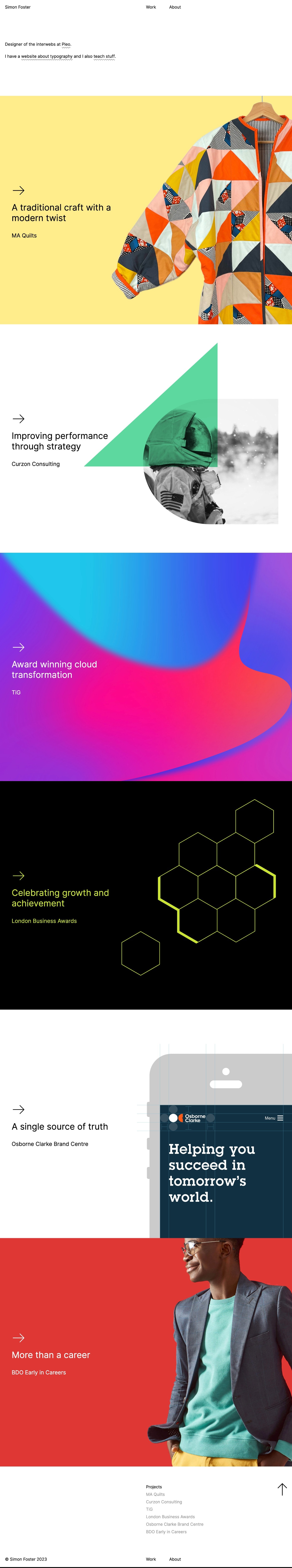 Simon Foster portfolio screenshot