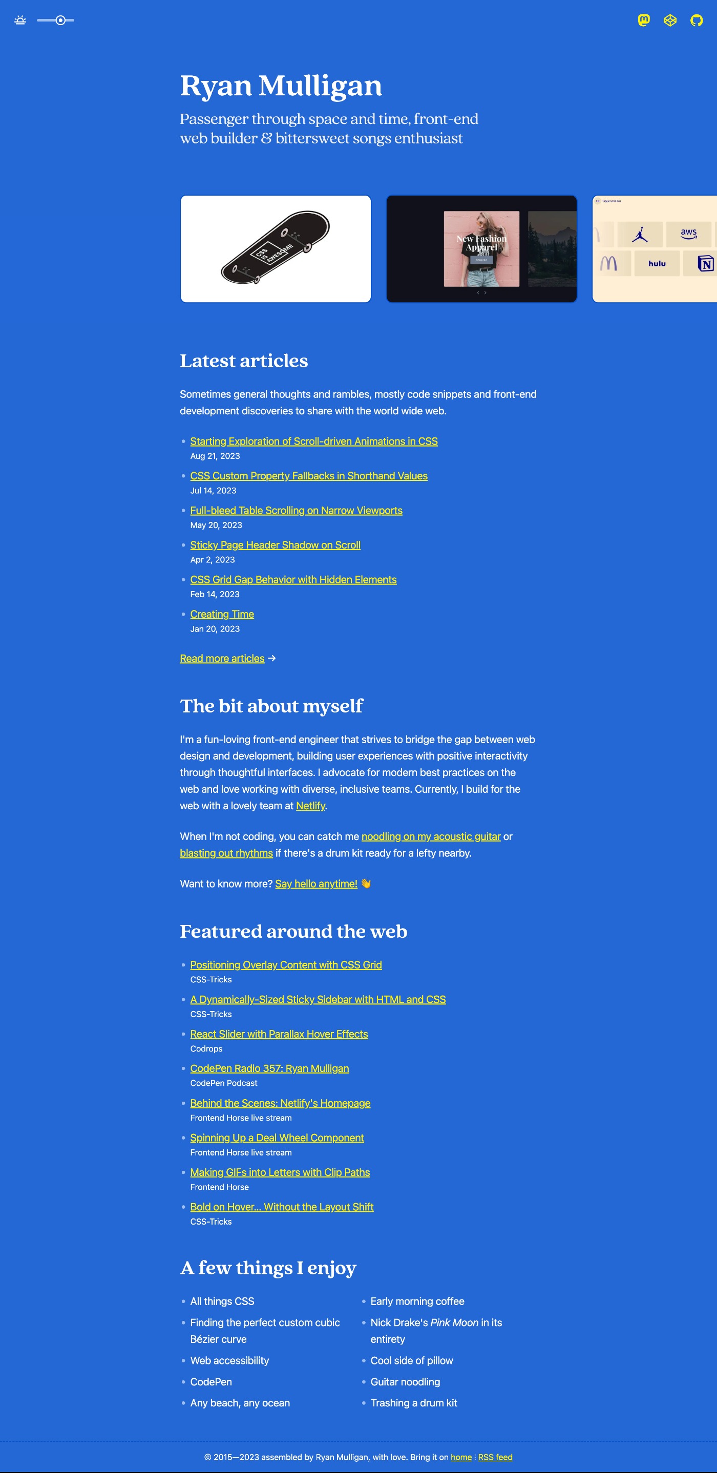 Ryan Mulligan portfolio screenshot
