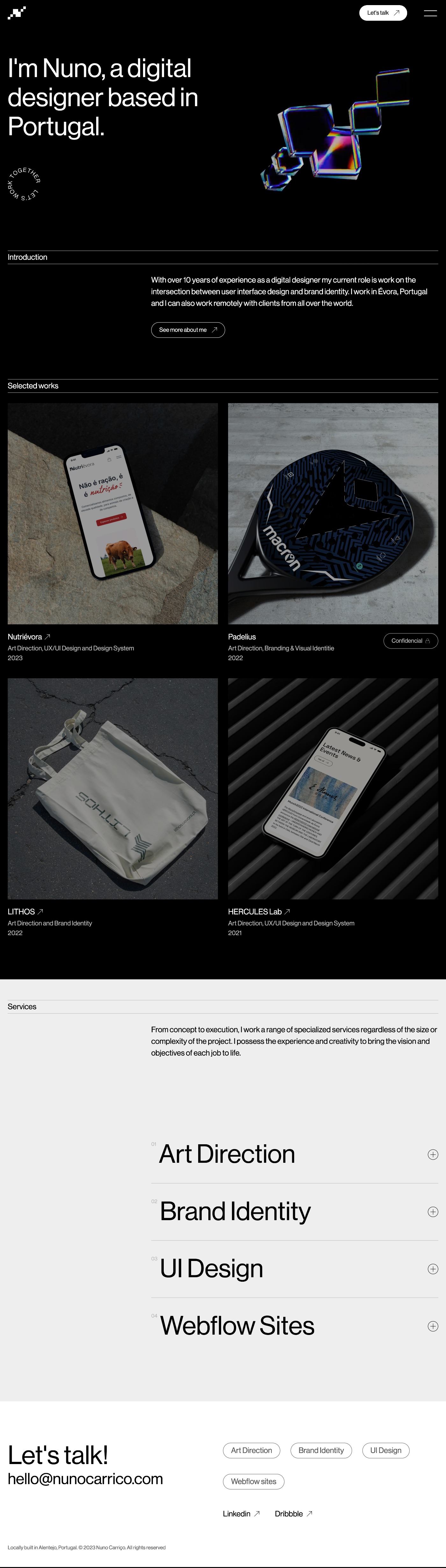 Nuno Carriço portfolio screenshot