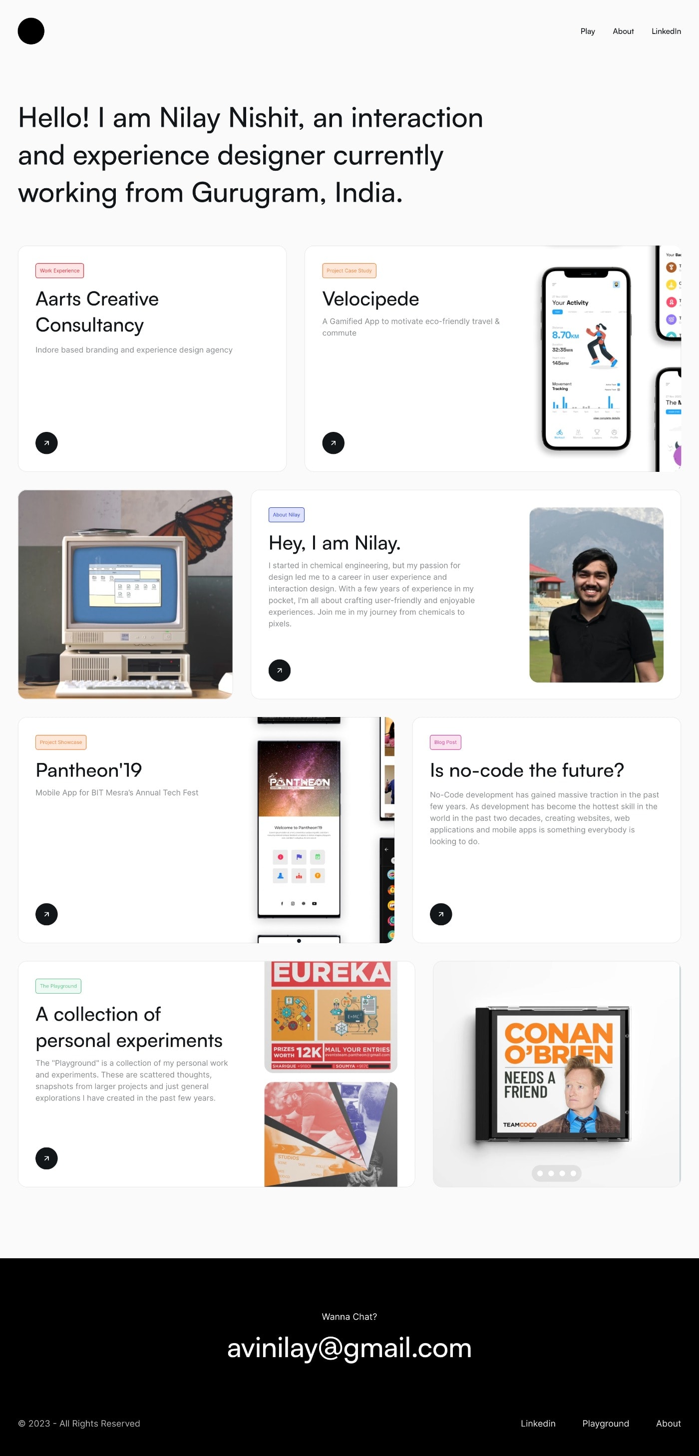 Nilay portfolio screenshot