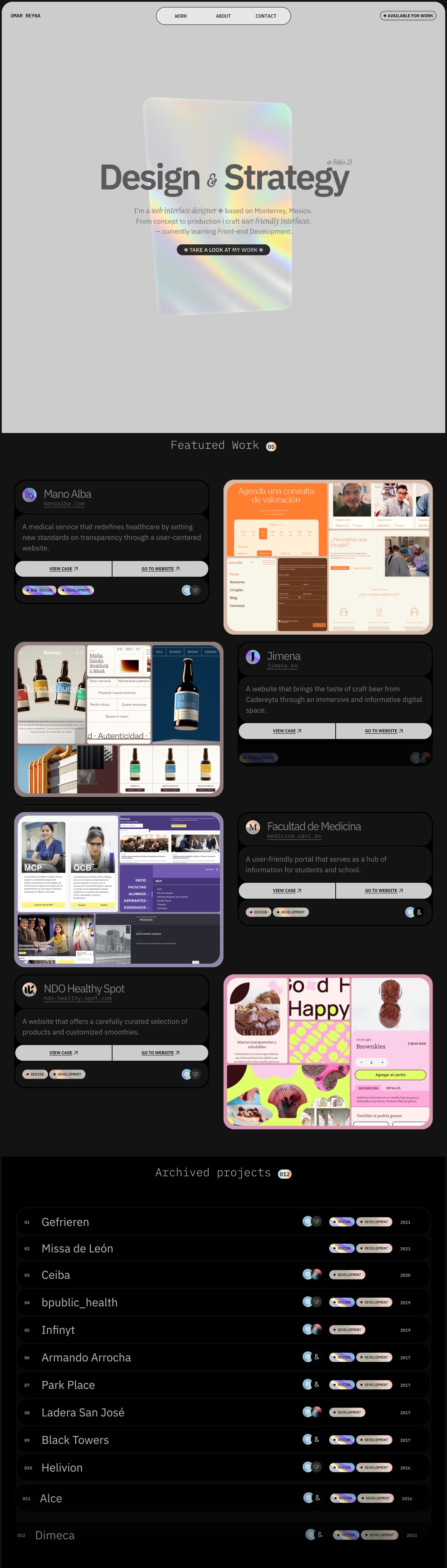 Omar Reyna portfolio screenshot