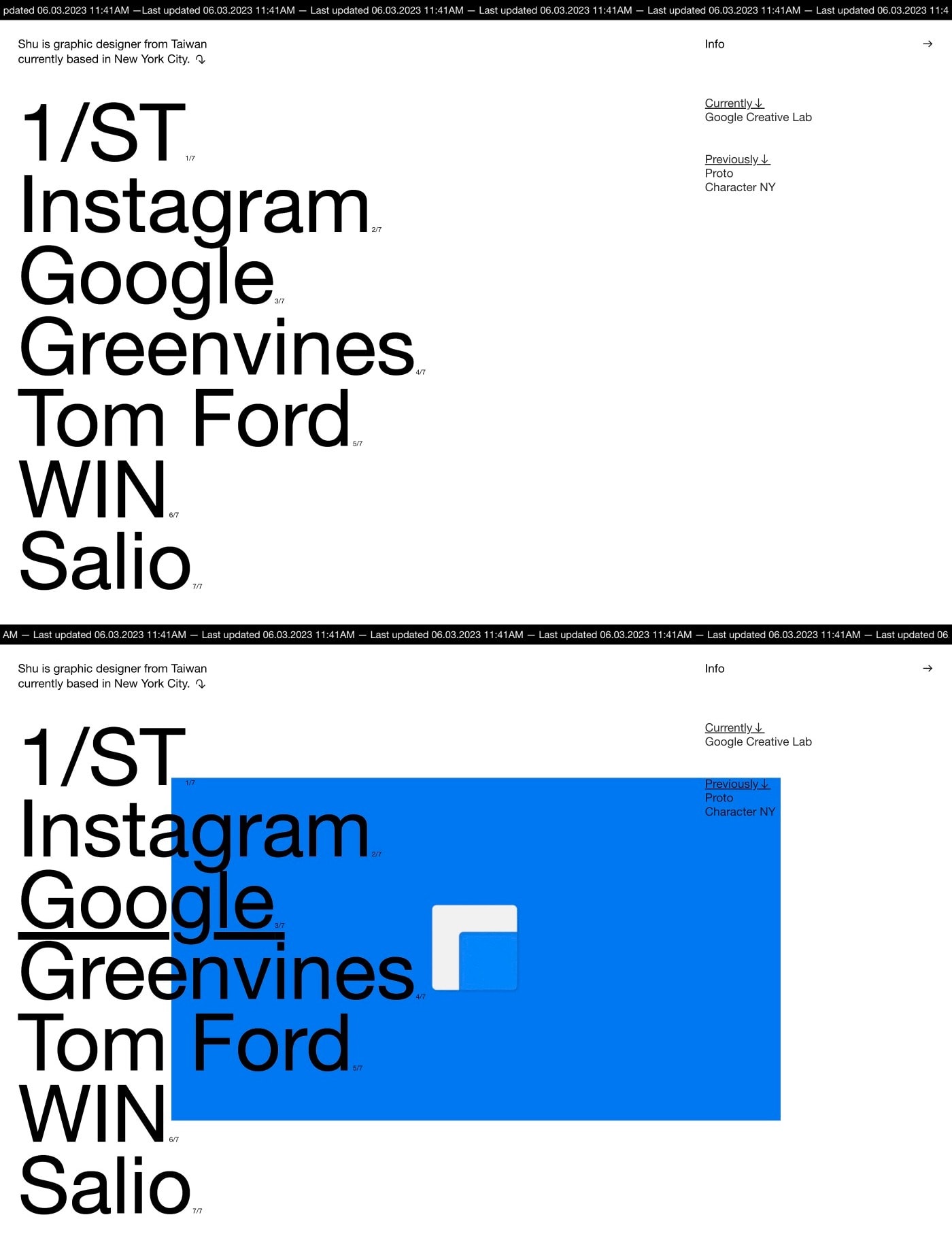 Shu Yu Hsiao portfolio screenshot
