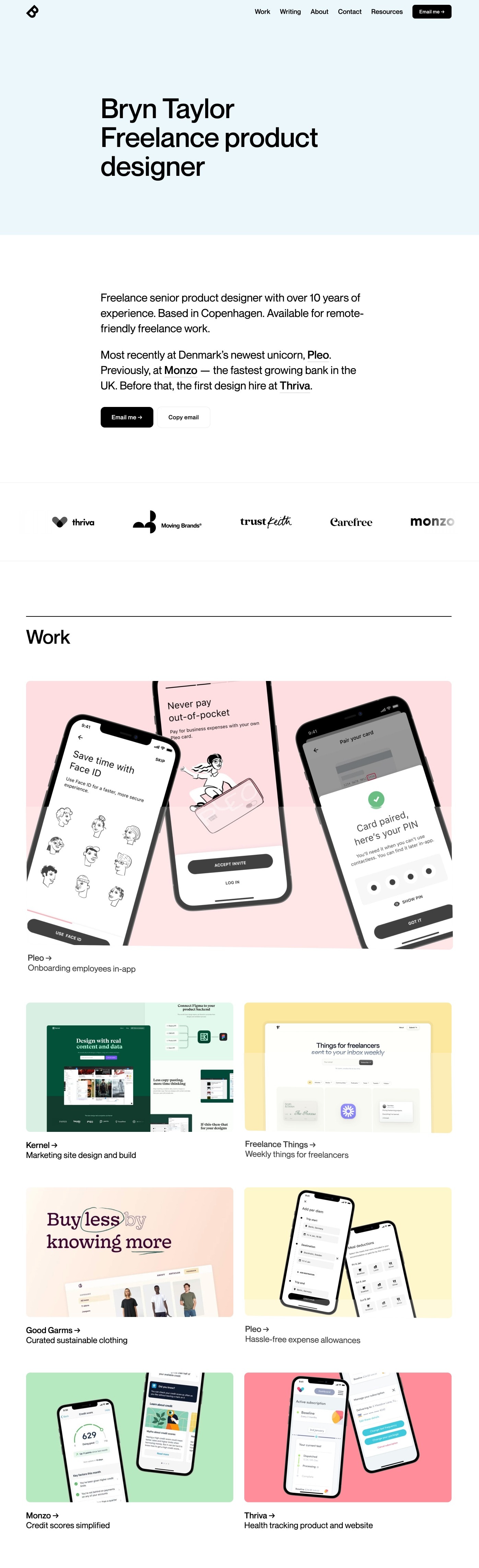 Bryn Taylor portfolio screenshot