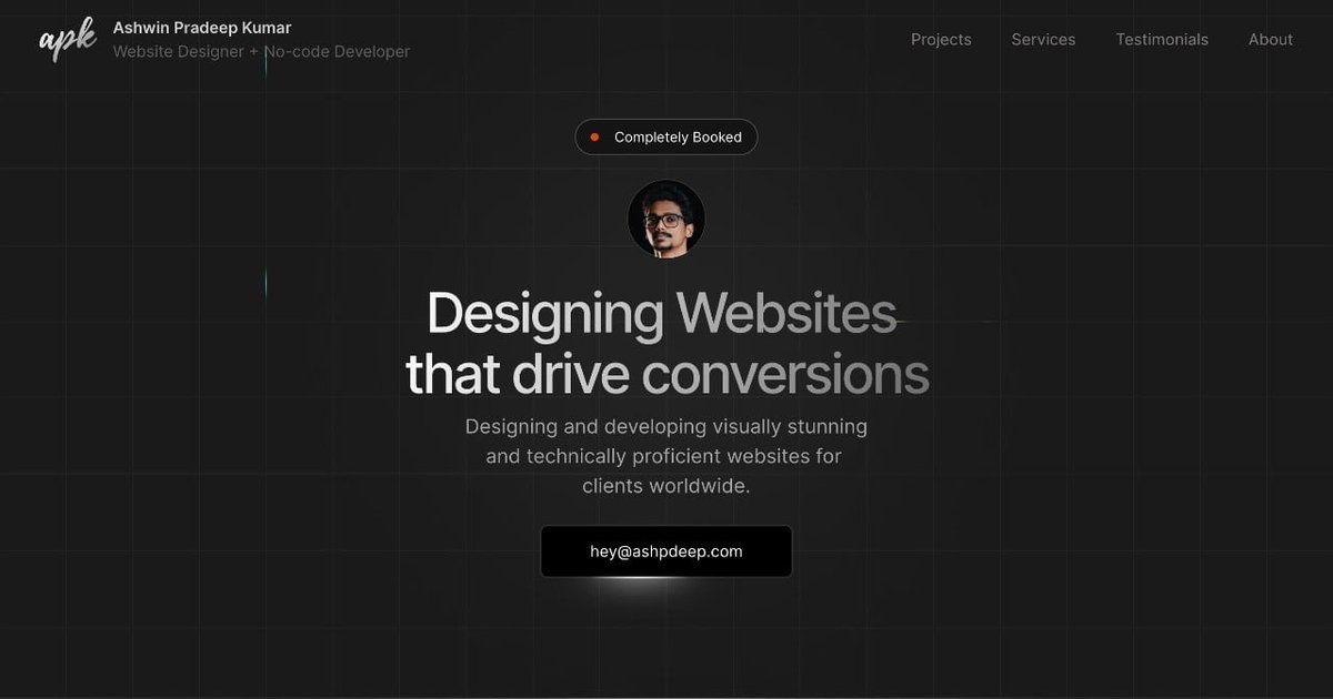 Ashwin Pradeep Kumar - UX & Product Designer Portfolio Inspiration
