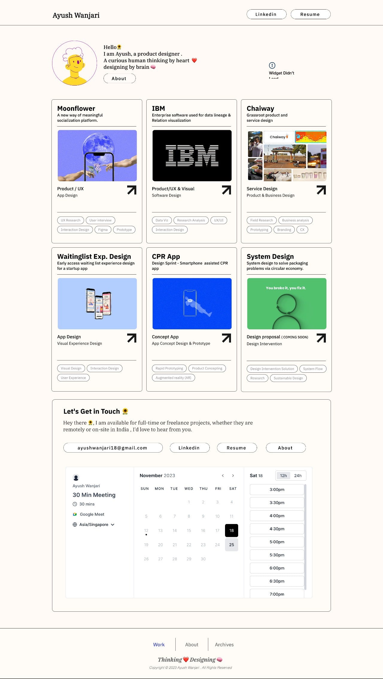 Ayush Wanjari portfolio screenshot