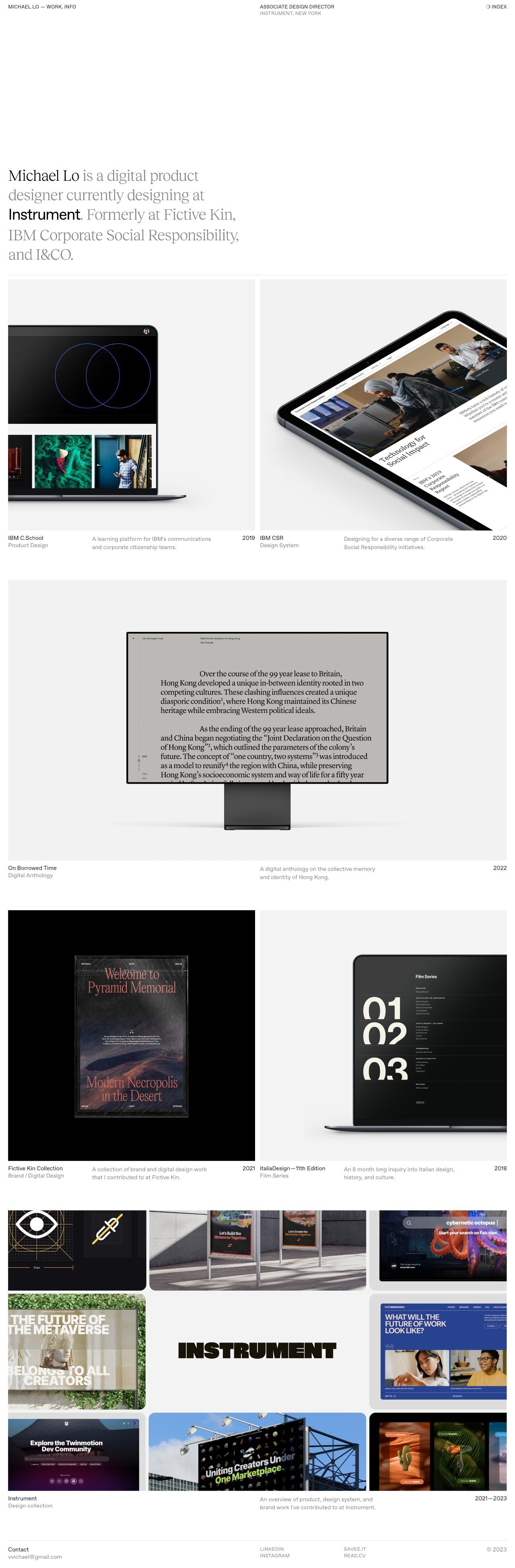 Michael Lo portfolio screenshot