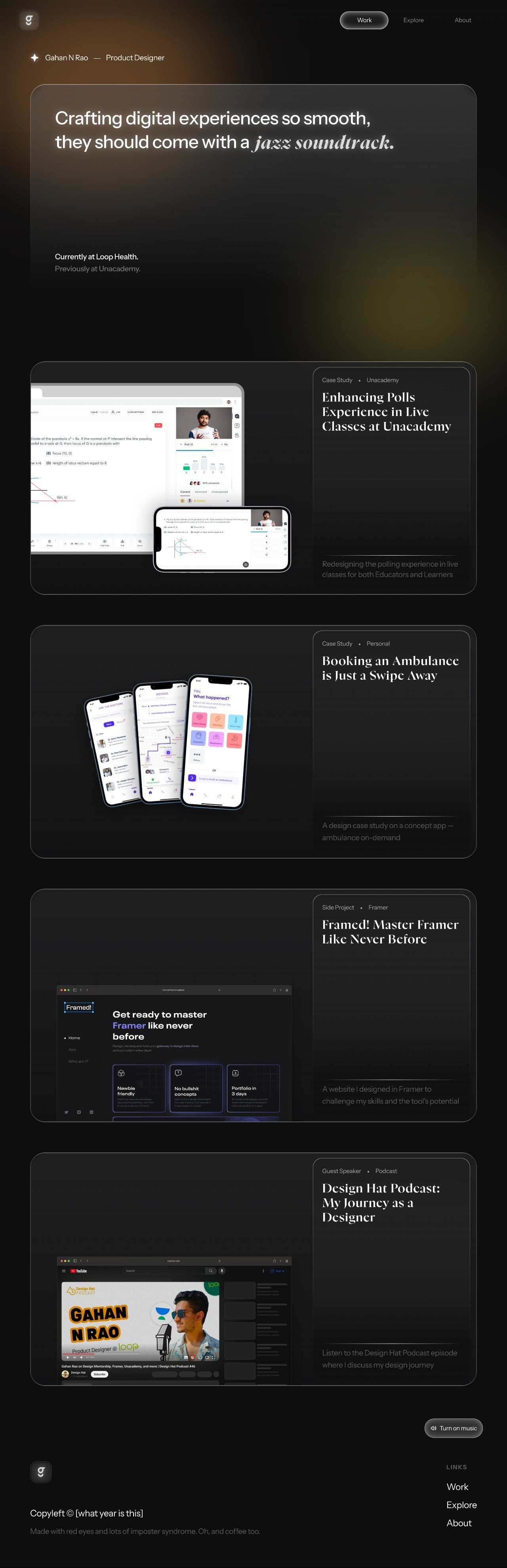 Gahan N Rao portfolio screenshot