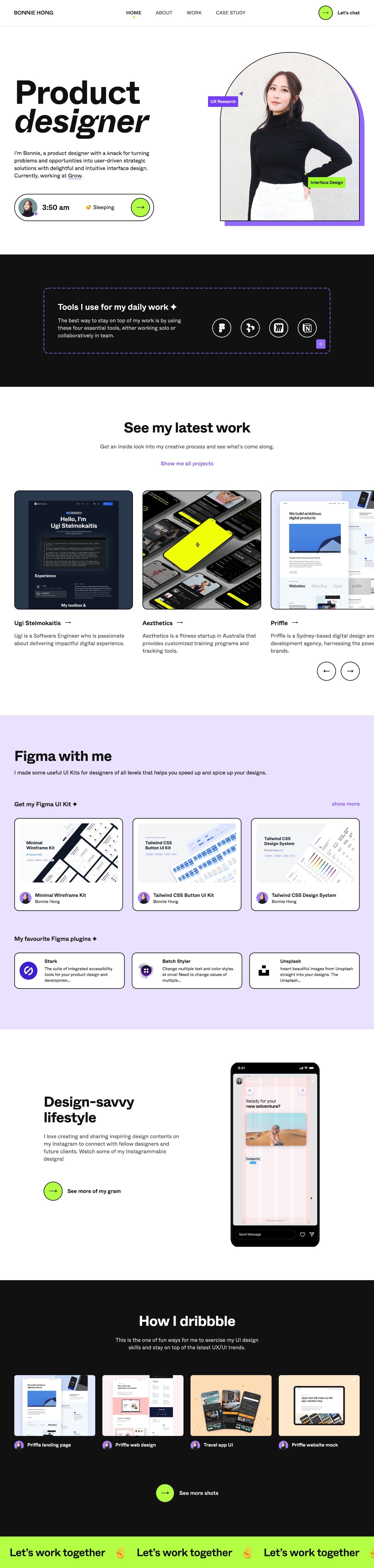 Bonnie Hong portfolio screenshot