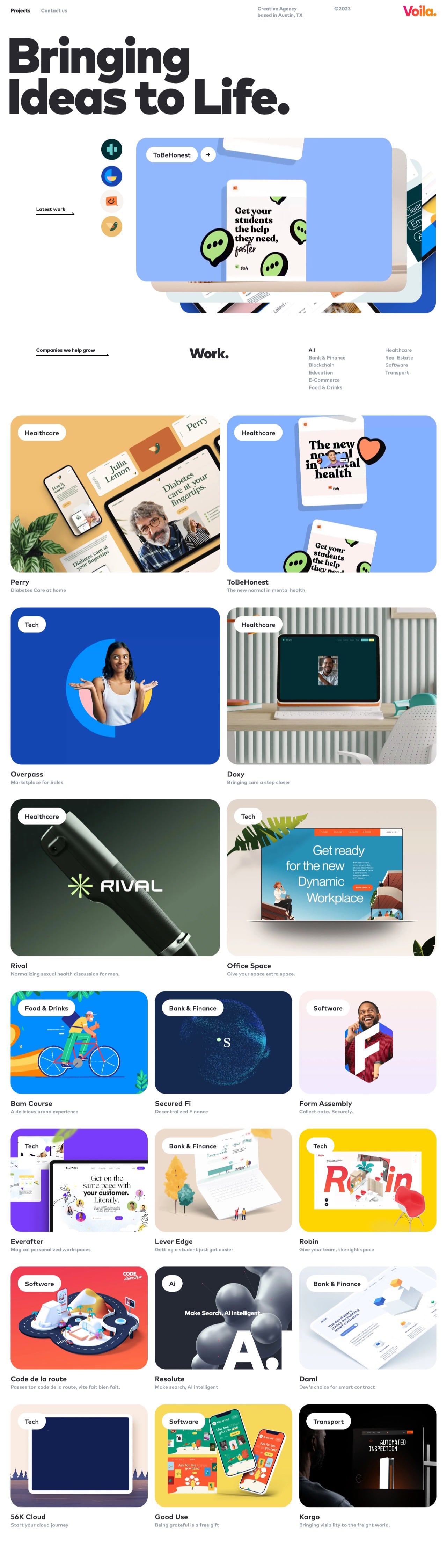 Studio Voila portfolio screenshot