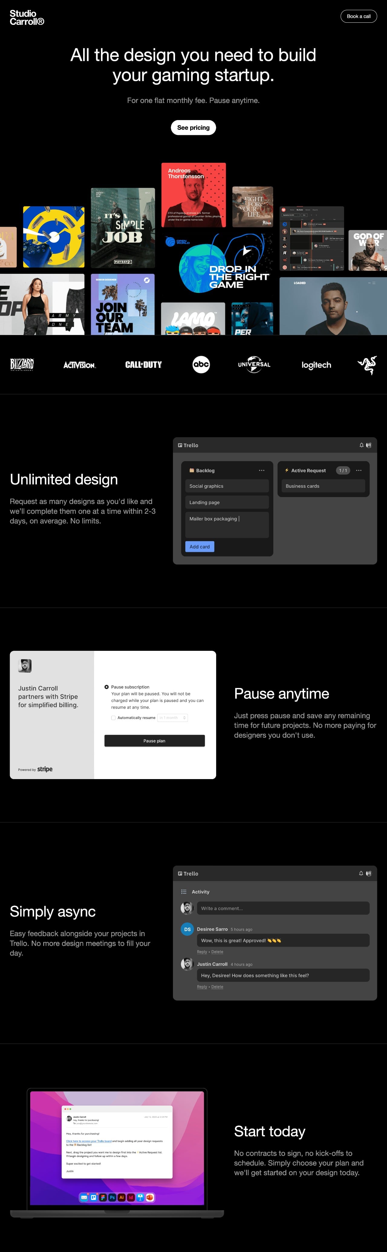 Studio Carroll portfolio screenshot