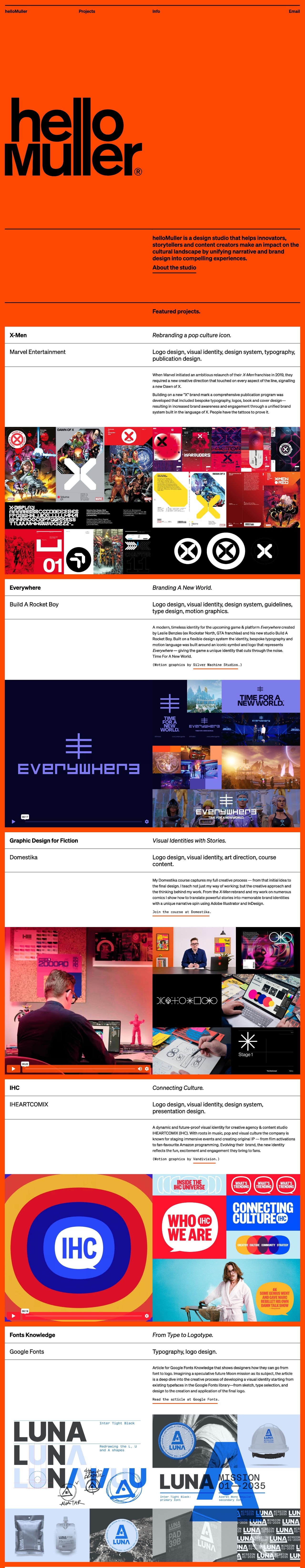 Muller portfolio screenshot