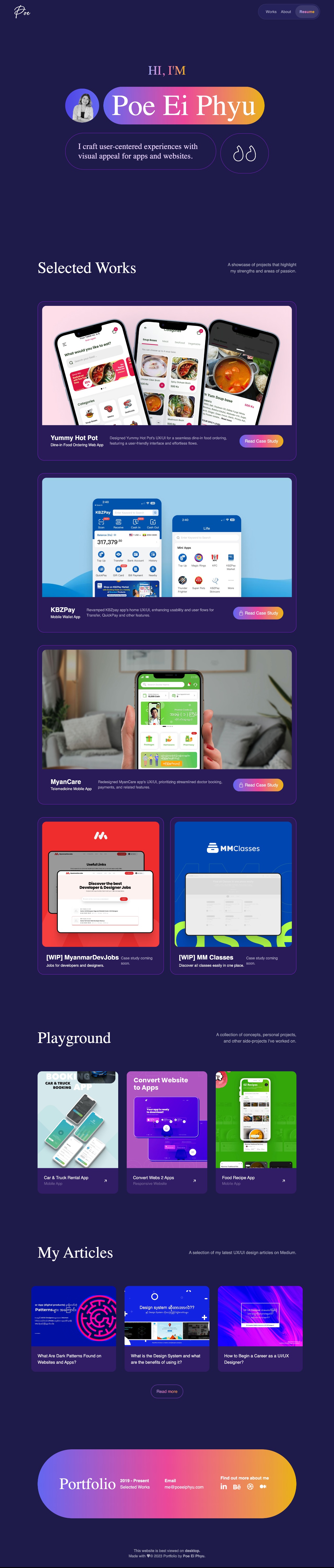 Poe Ei Phyu portfolio screenshot