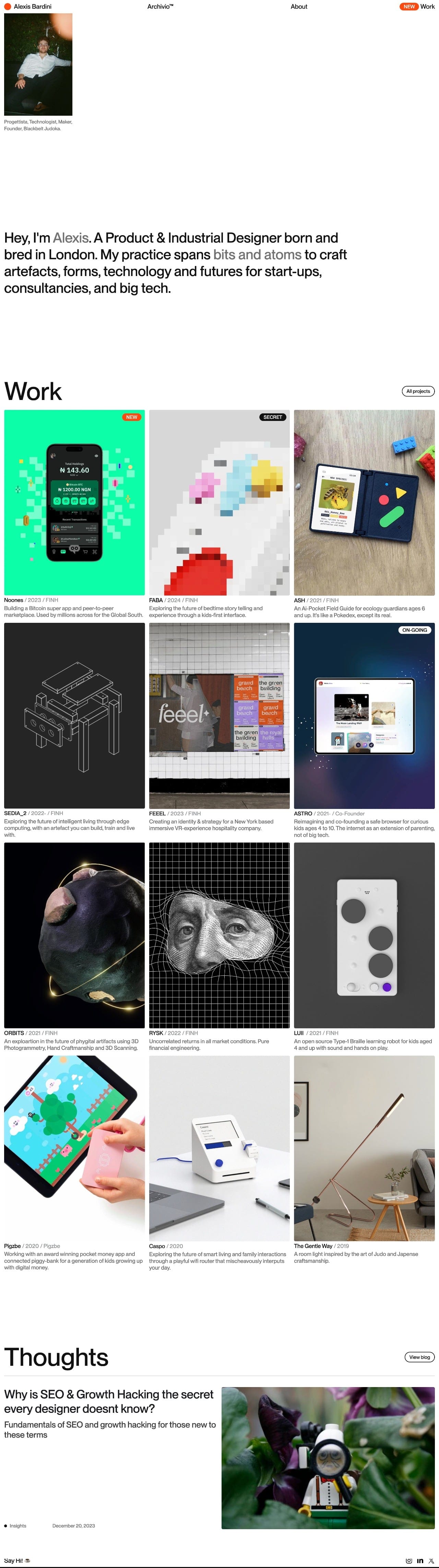 Alexis Bardini portfolio screenshot
