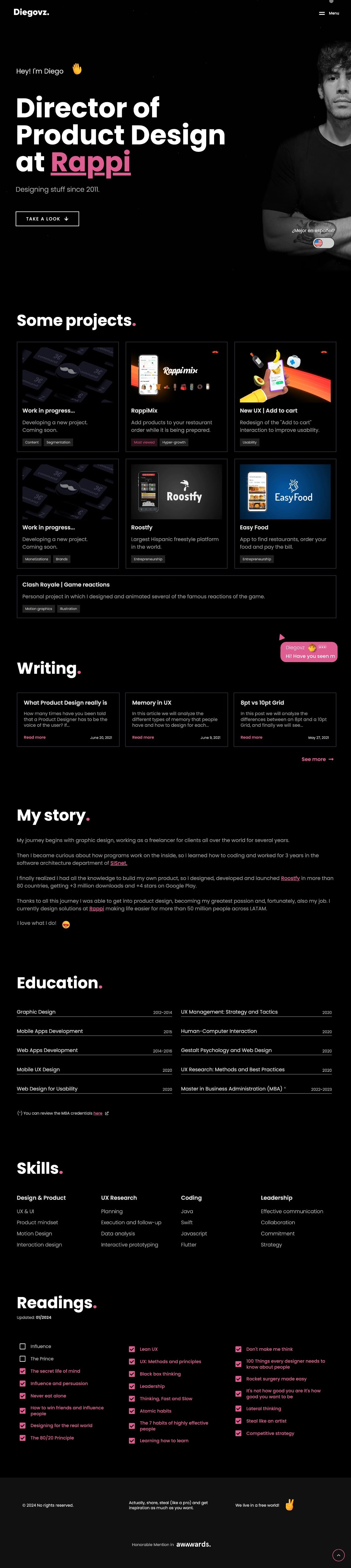 Diegovz portfolio screenshot