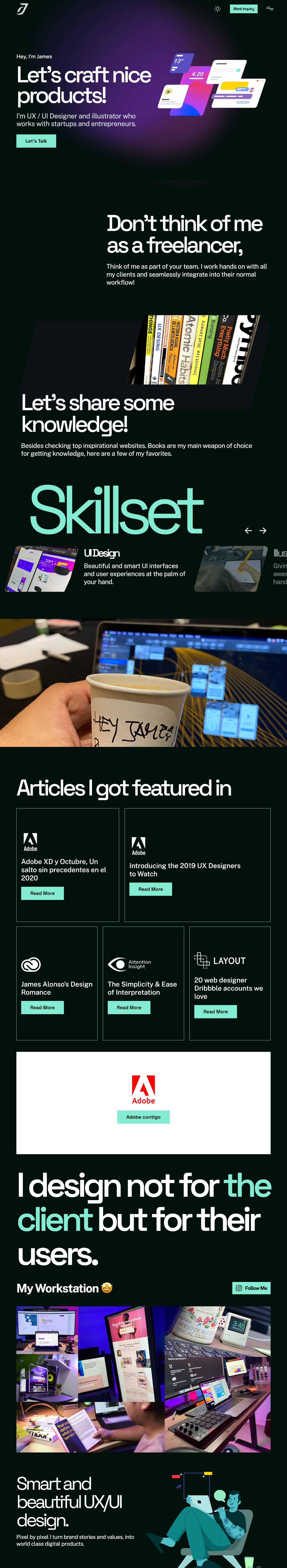 James Alonso portfolio screenshot