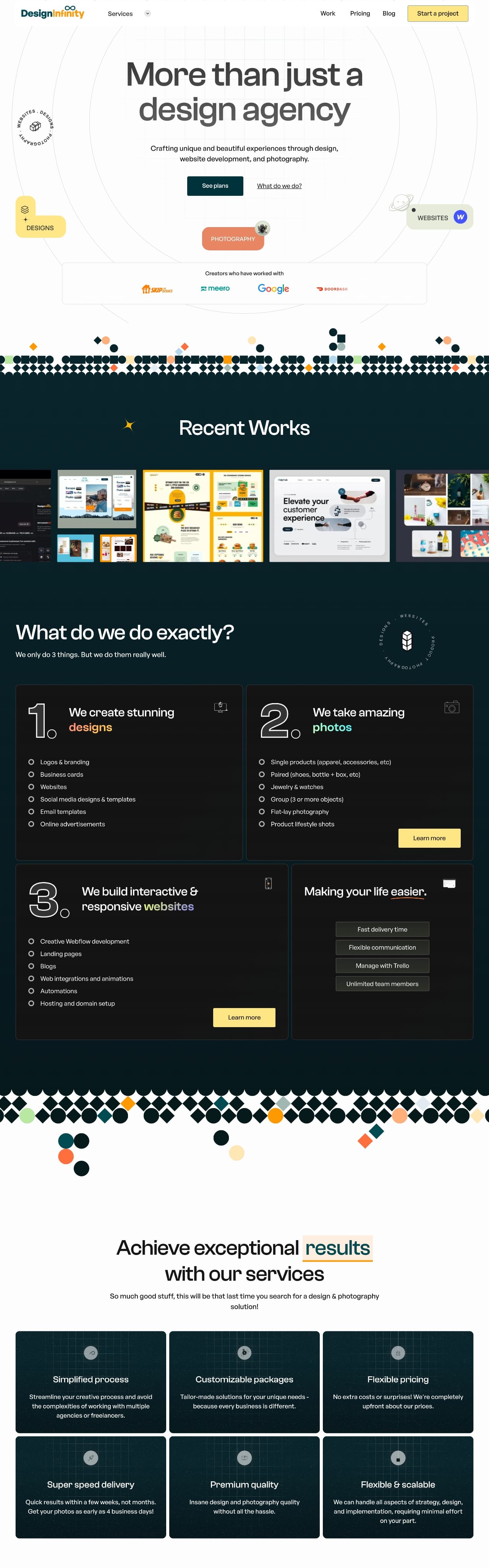 Design Infinity portfolio screenshot