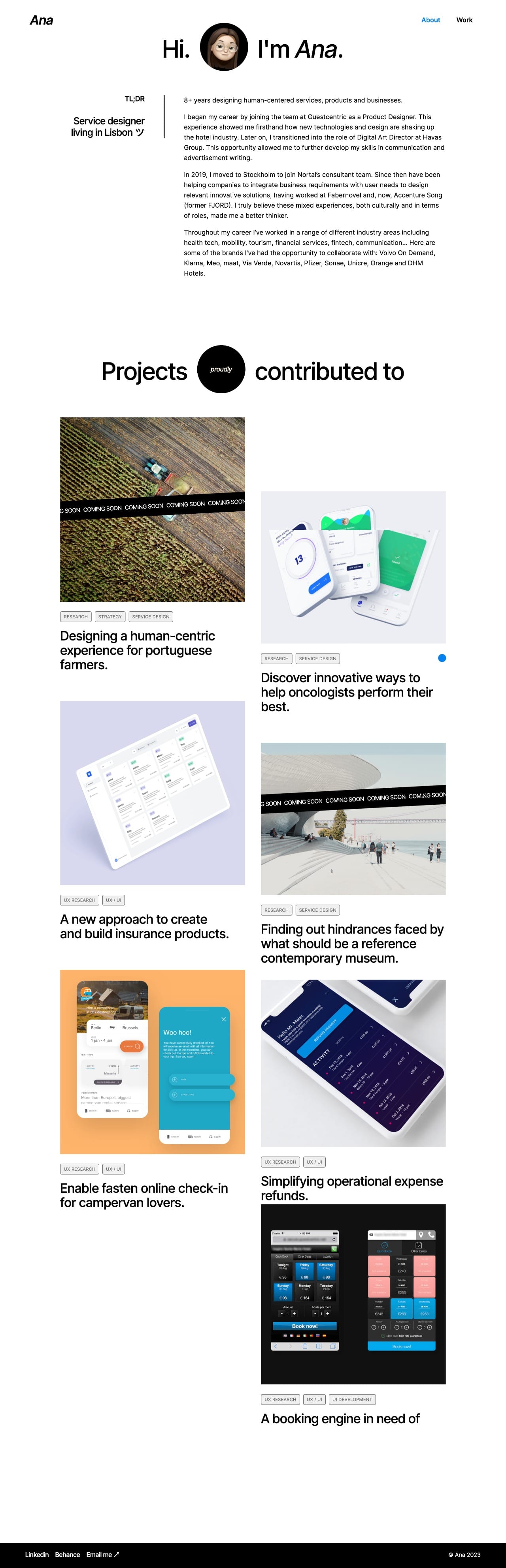 Ana Lobo portfolio screenshot