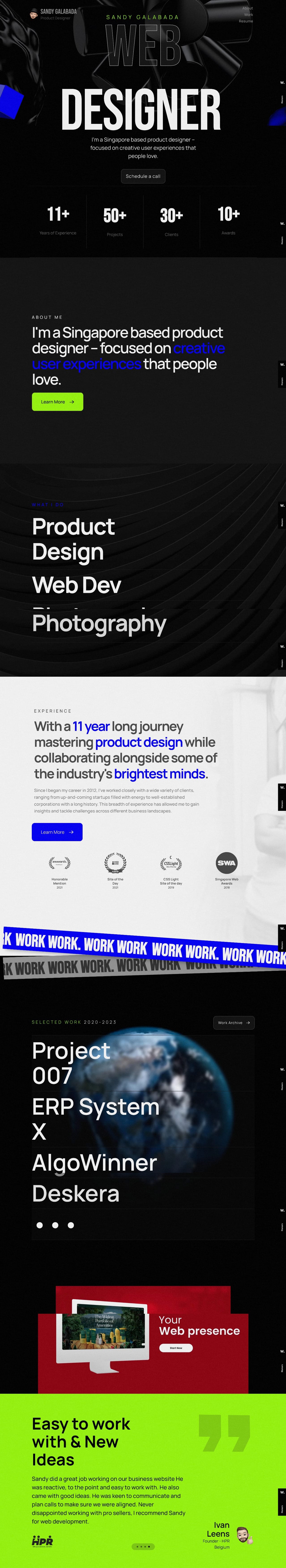 Sandy Galabada portfolio screenshot
