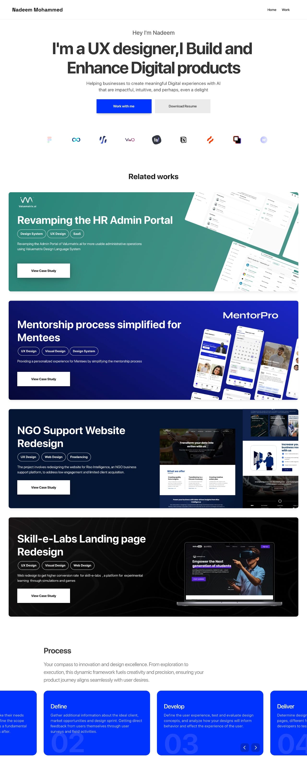 Nadeem Mohammed portfolio screenshot