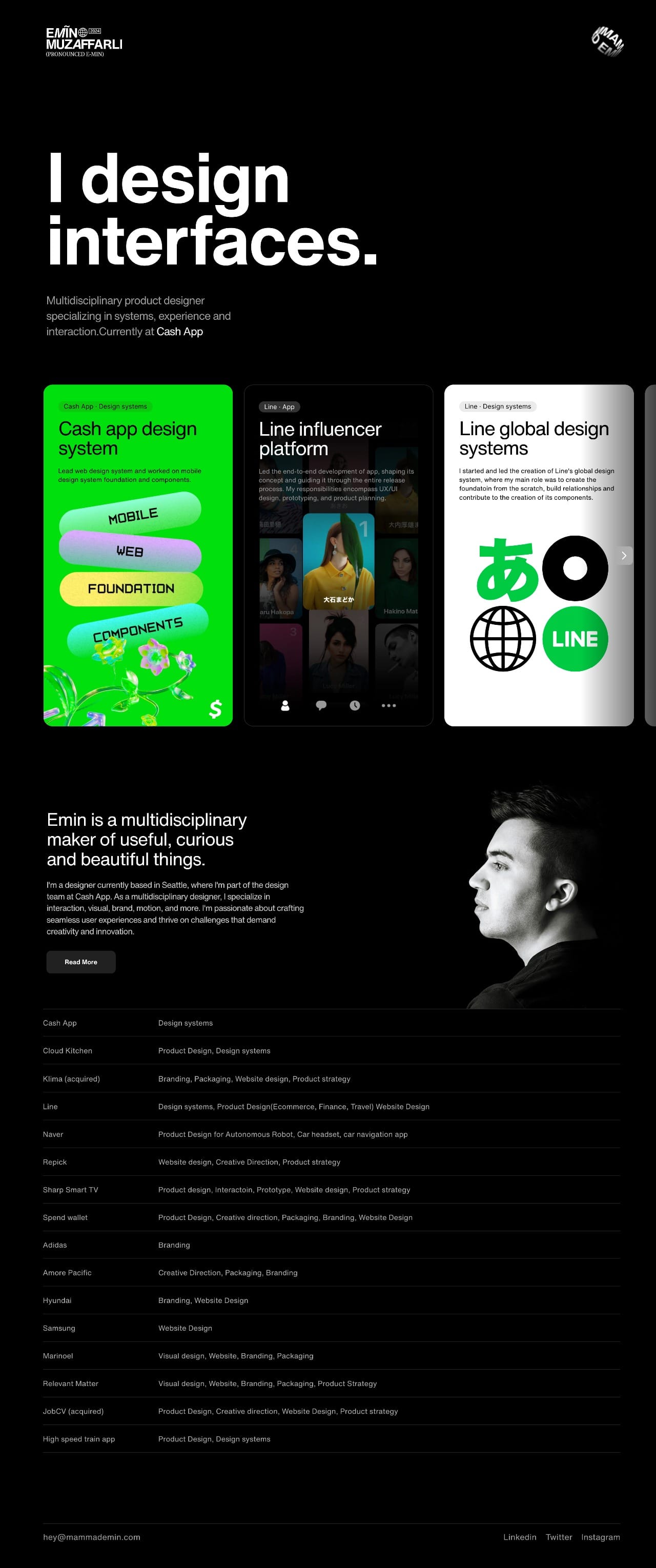 Mammad Emin Muzaffarli portfolio screenshot