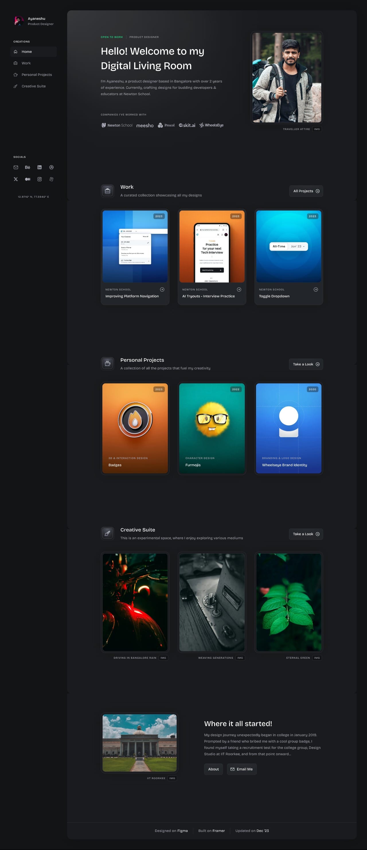 Ayaneshu Bhardwaj portfolio screenshot