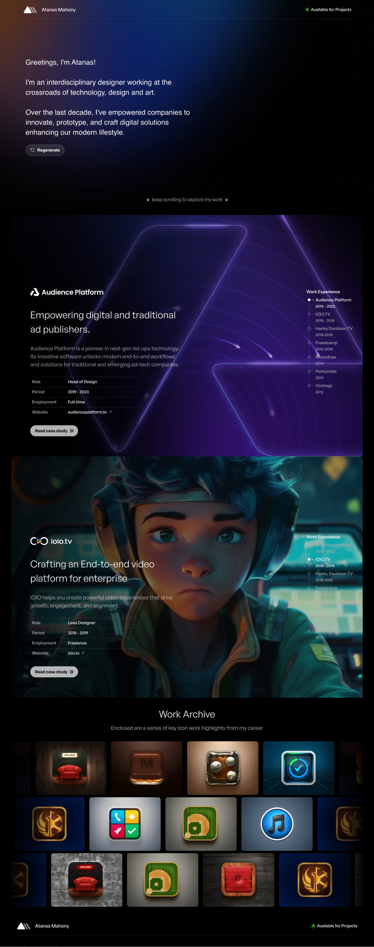 Atanas Mahon portfolio screenshot