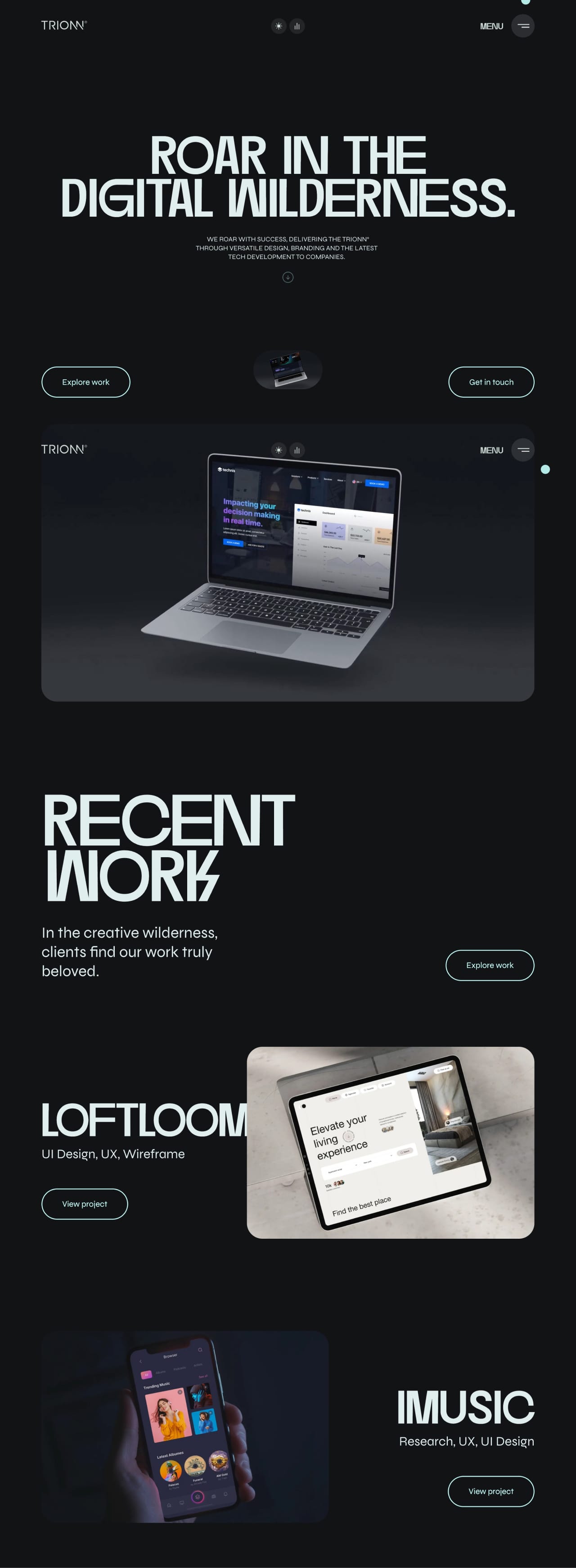 TRIONN portfolio screenshot