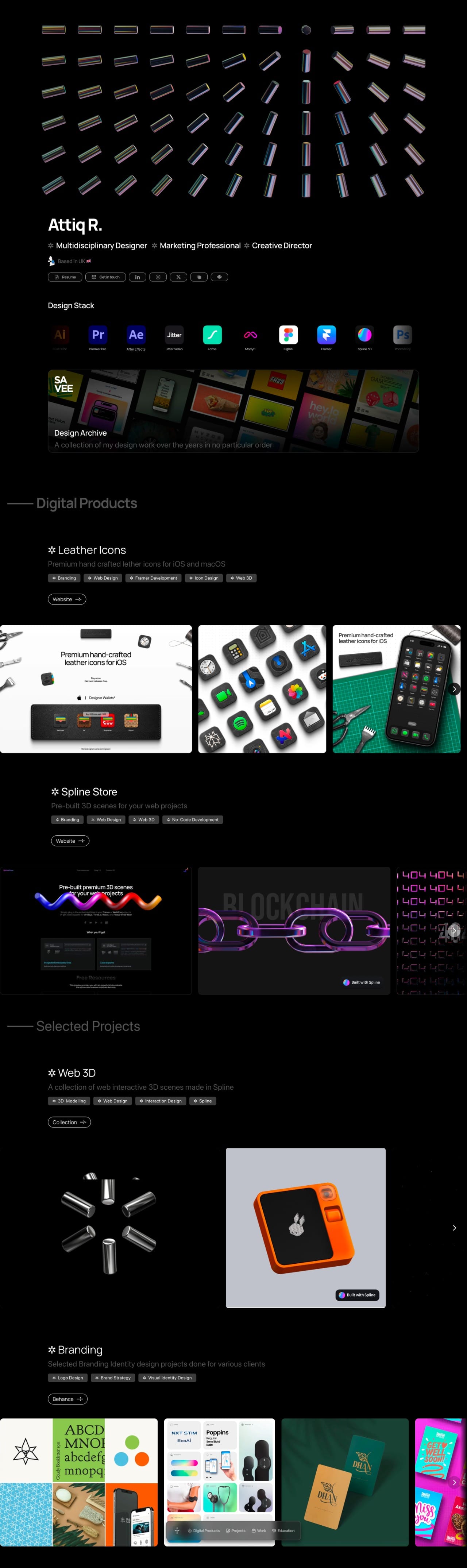 Attiq R. portfolio screenshot