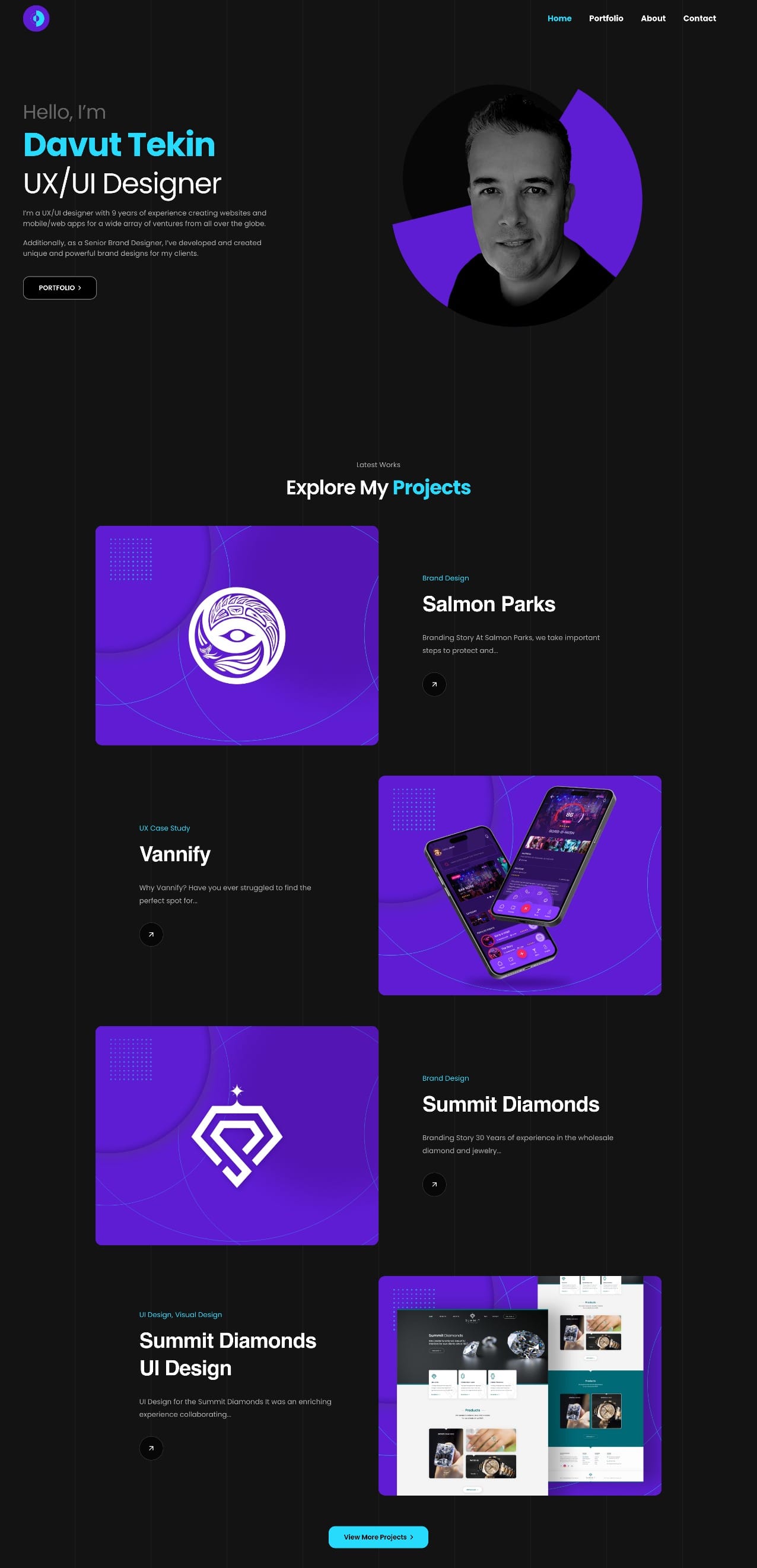 Davut Tekin portfolio screenshot