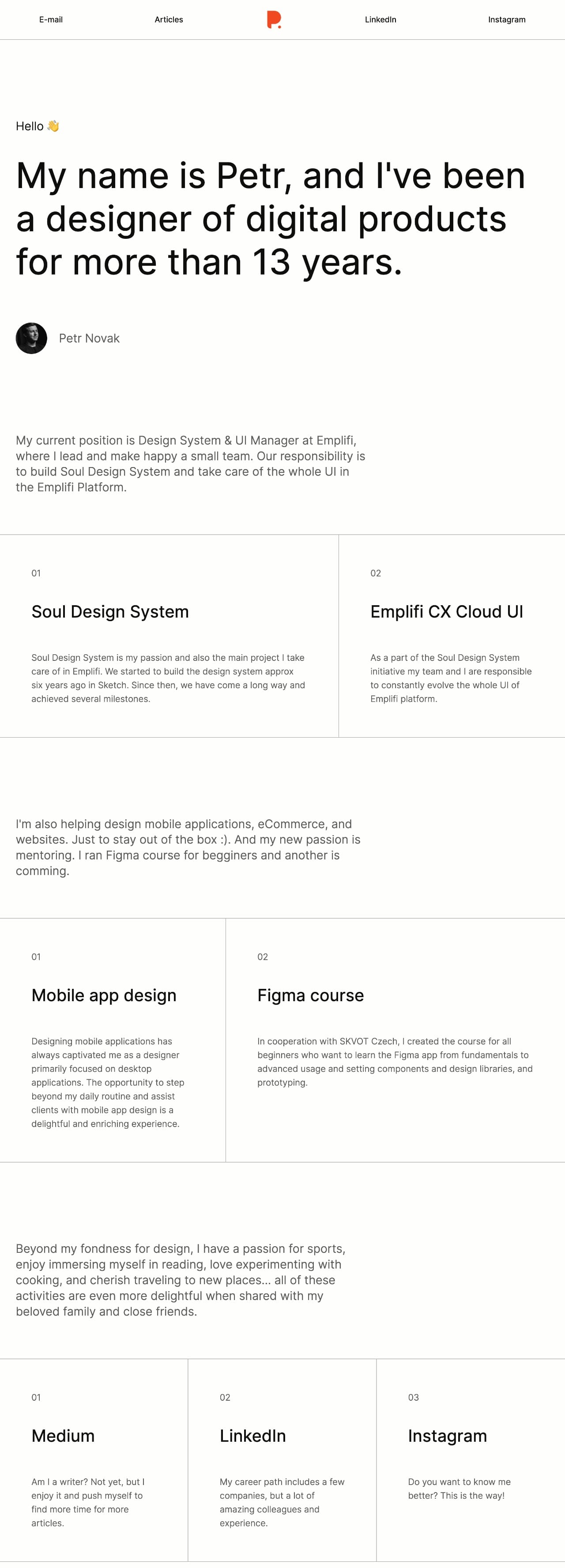 Petr Novak portfolio screenshot