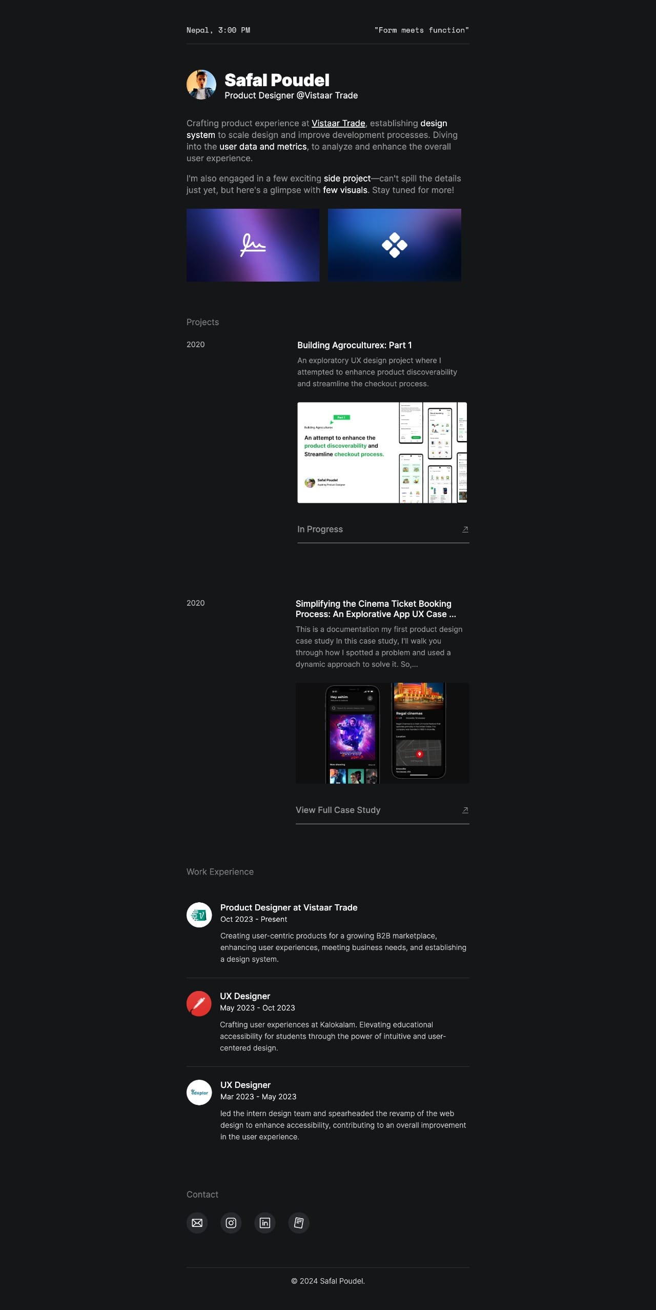Safal Poudel portfolio screenshot
