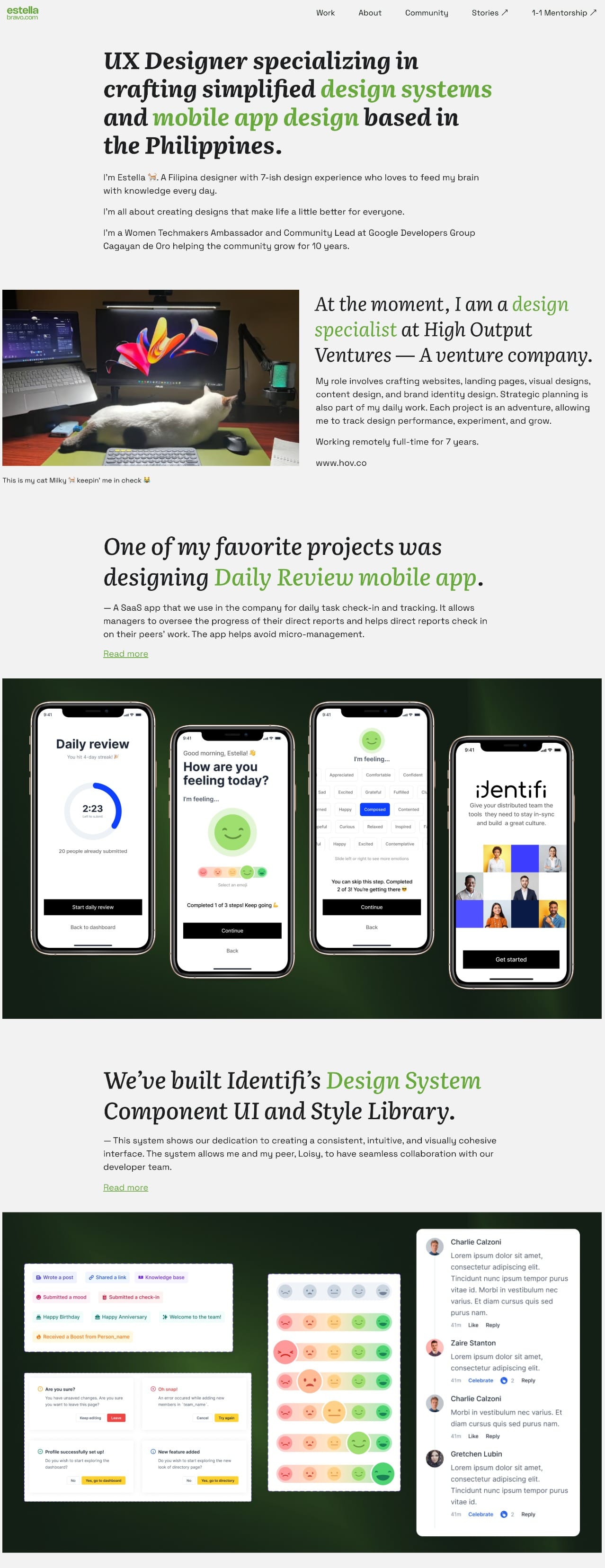 Estella Bravo portfolio screenshot