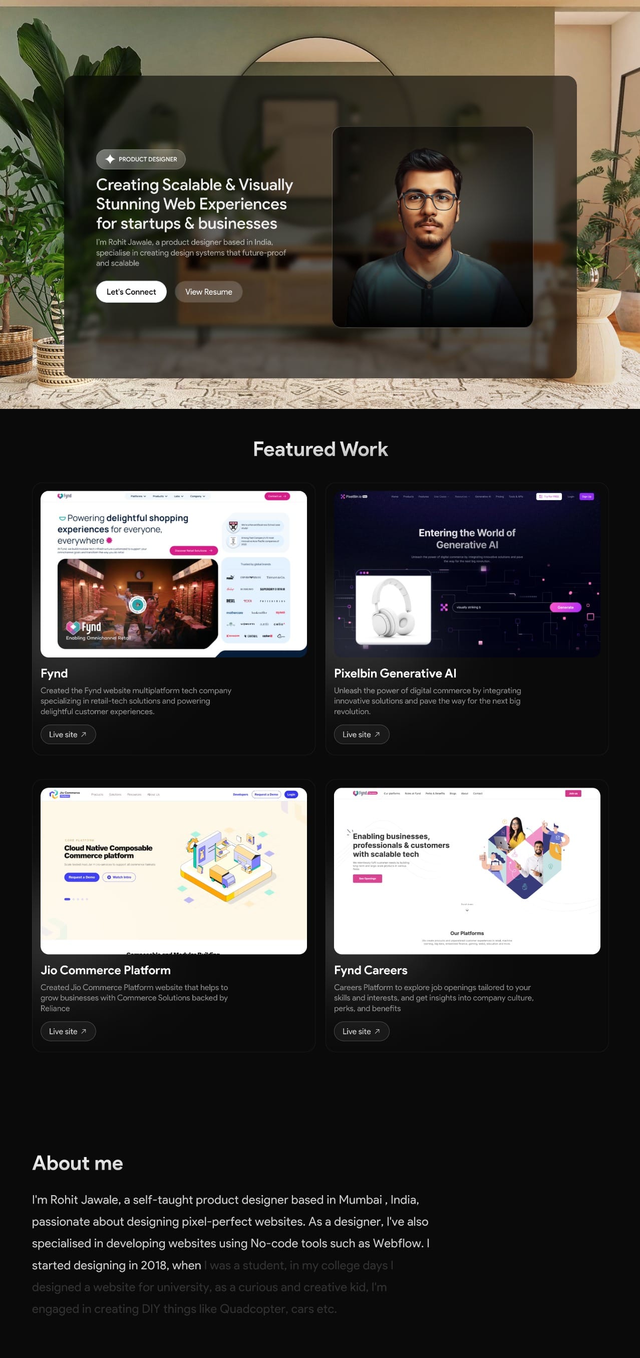 Rohit Jawale portfolio screenshot
