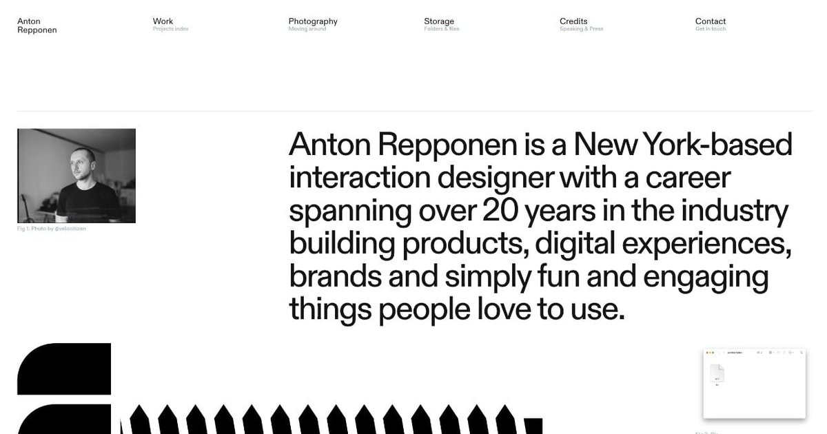 Anton Repponen - Interaction Designer Portfolio Inspiration