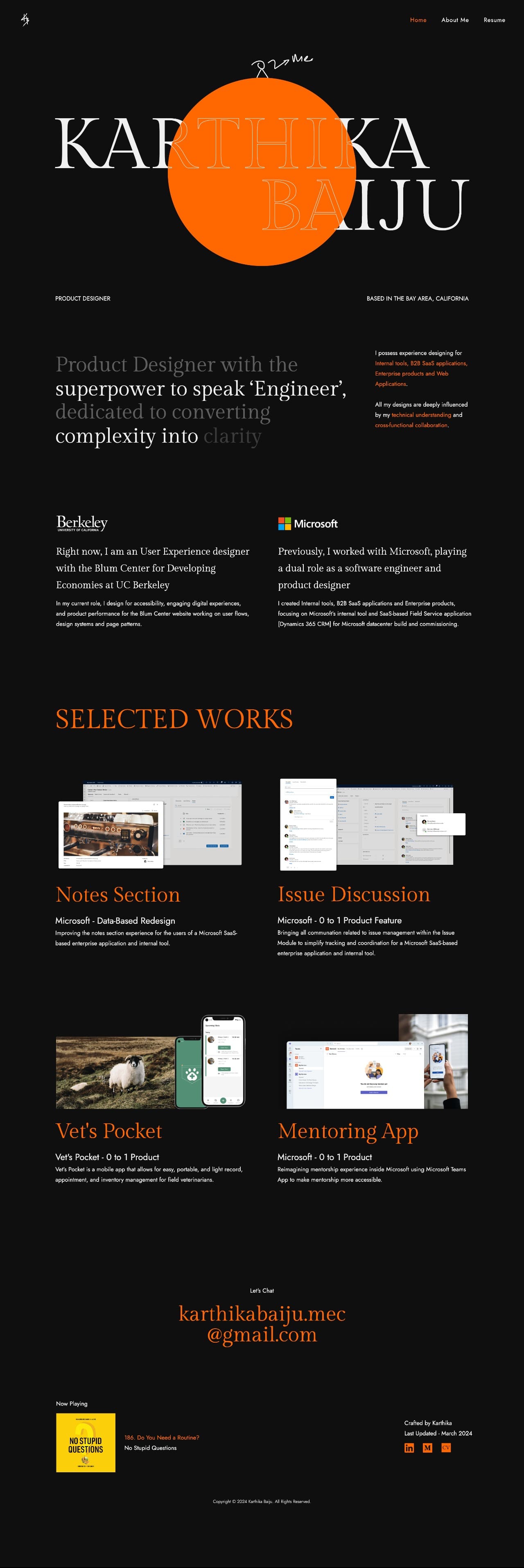 Karthika Baiju portfolio screenshot