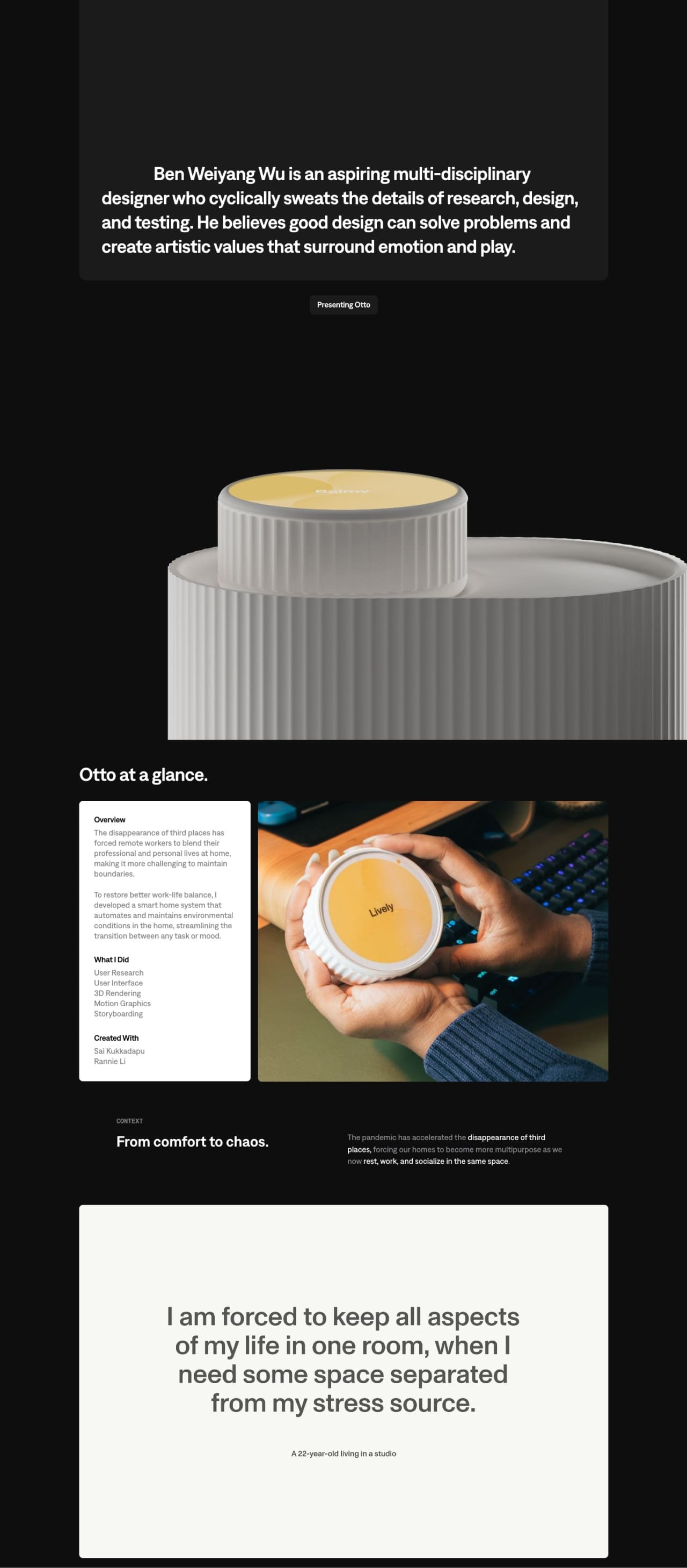 Ben Weiyang Wu portfolio screenshot