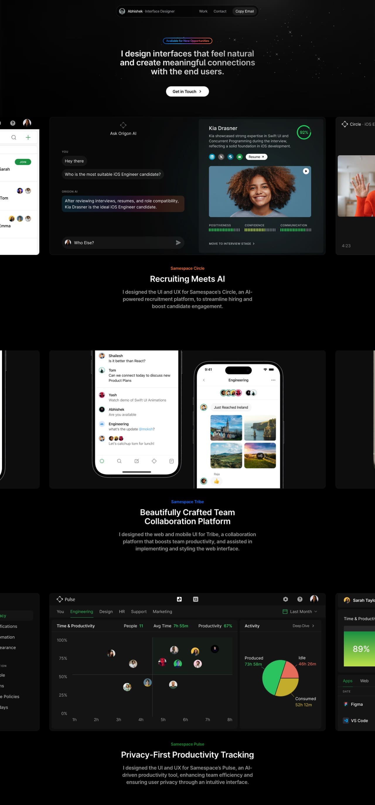 Abhishek Kambli portfolio screenshot