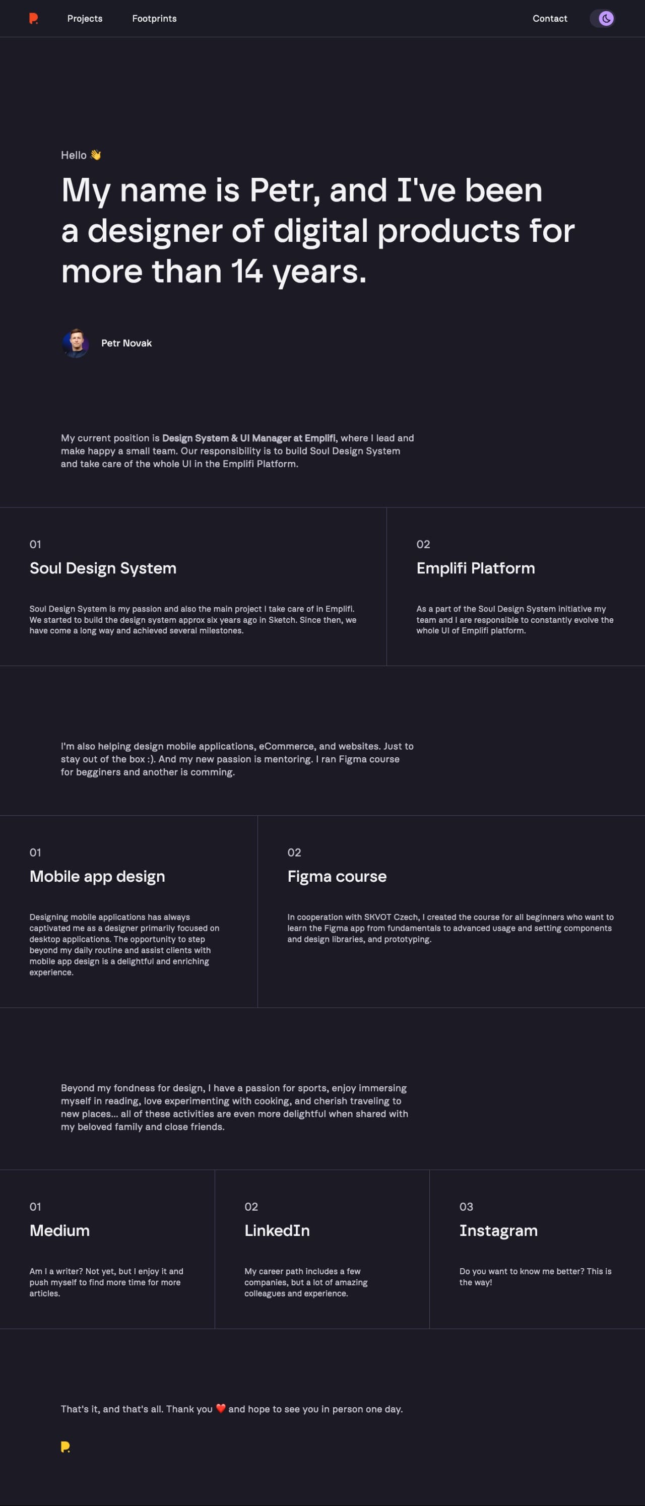 Petr Novak portfolio screenshot