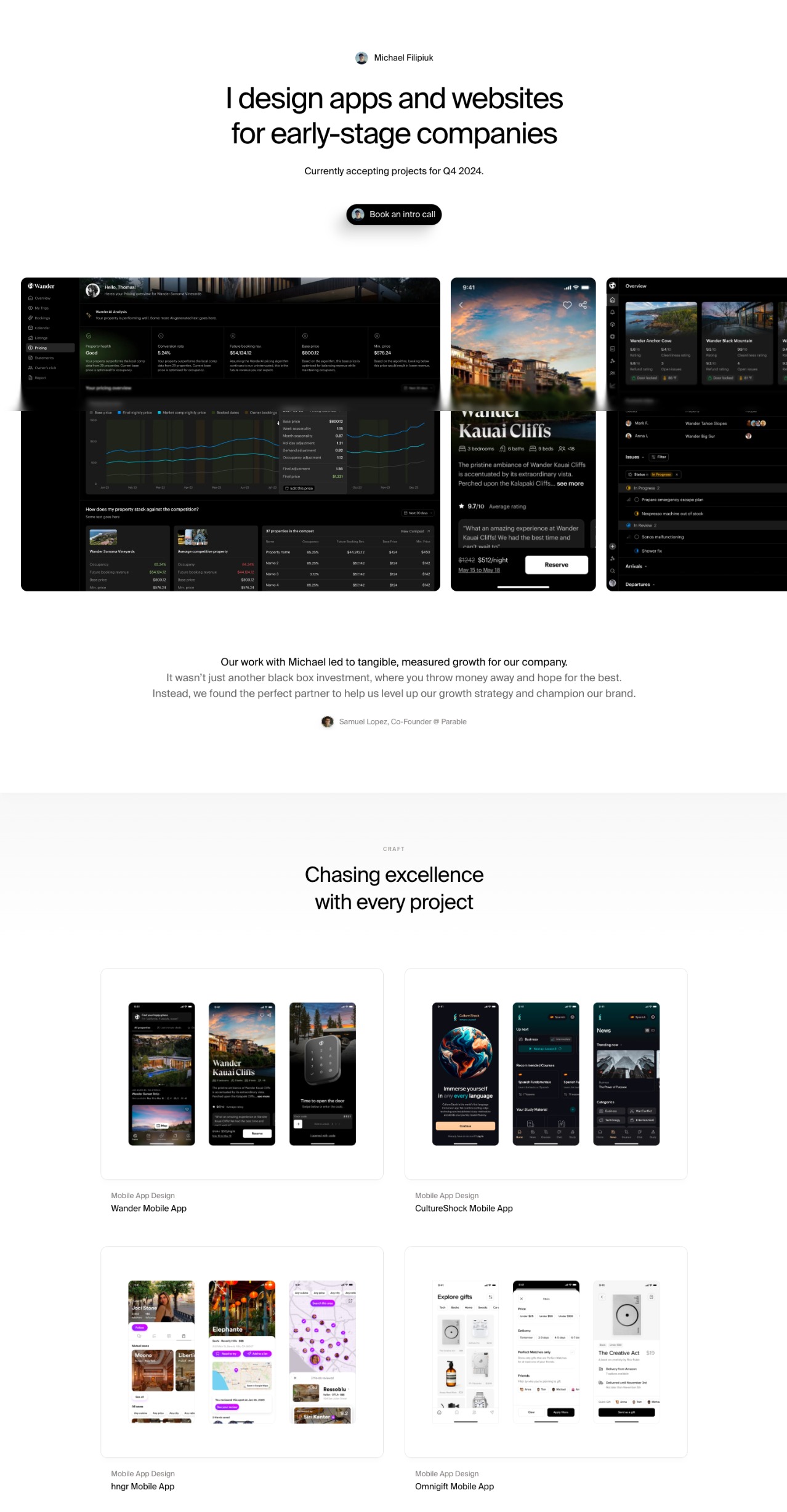 Michael Filipiuk portfolio screenshot