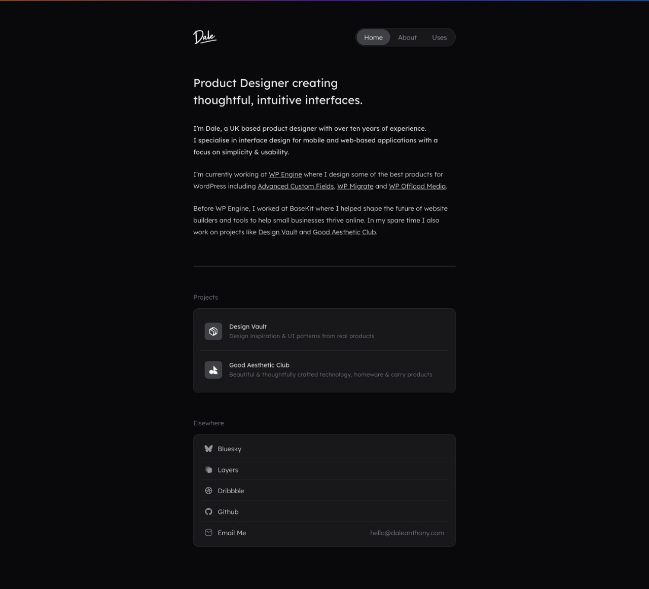 Dale Anthony Williams portfolio screenshot