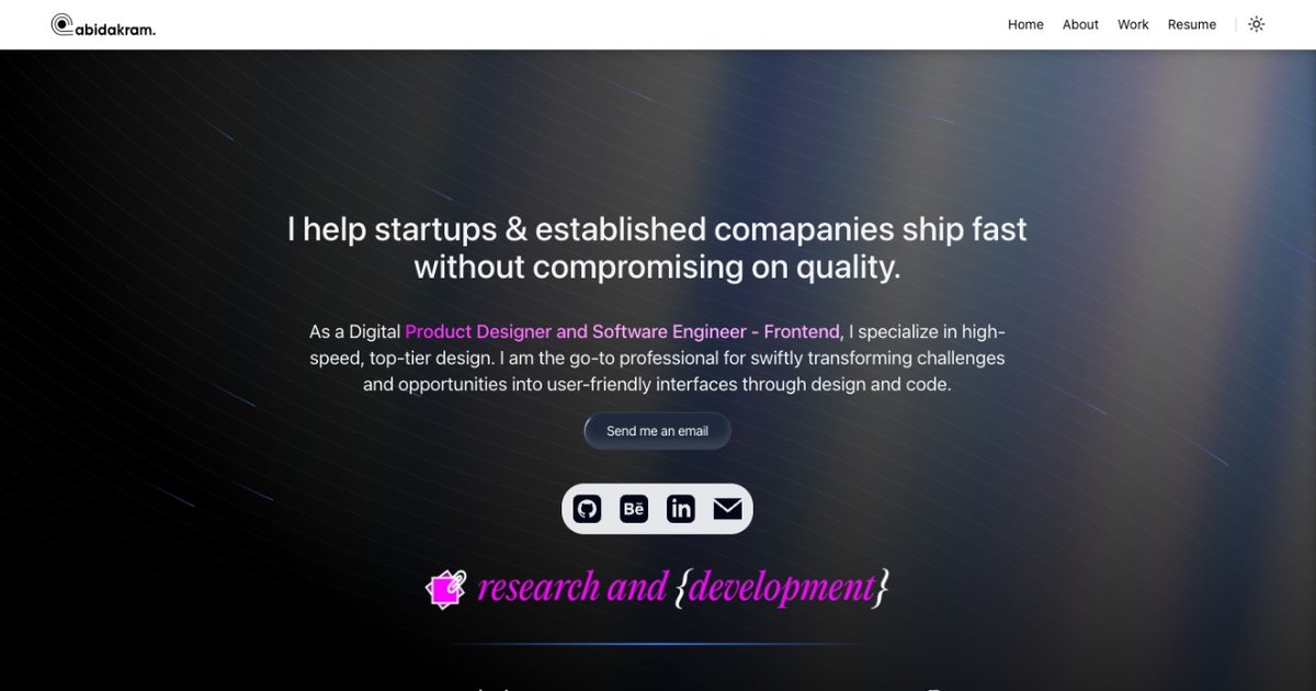 Akram Software Abid-Akram - UX & Product Designer Portfolio Inspiration